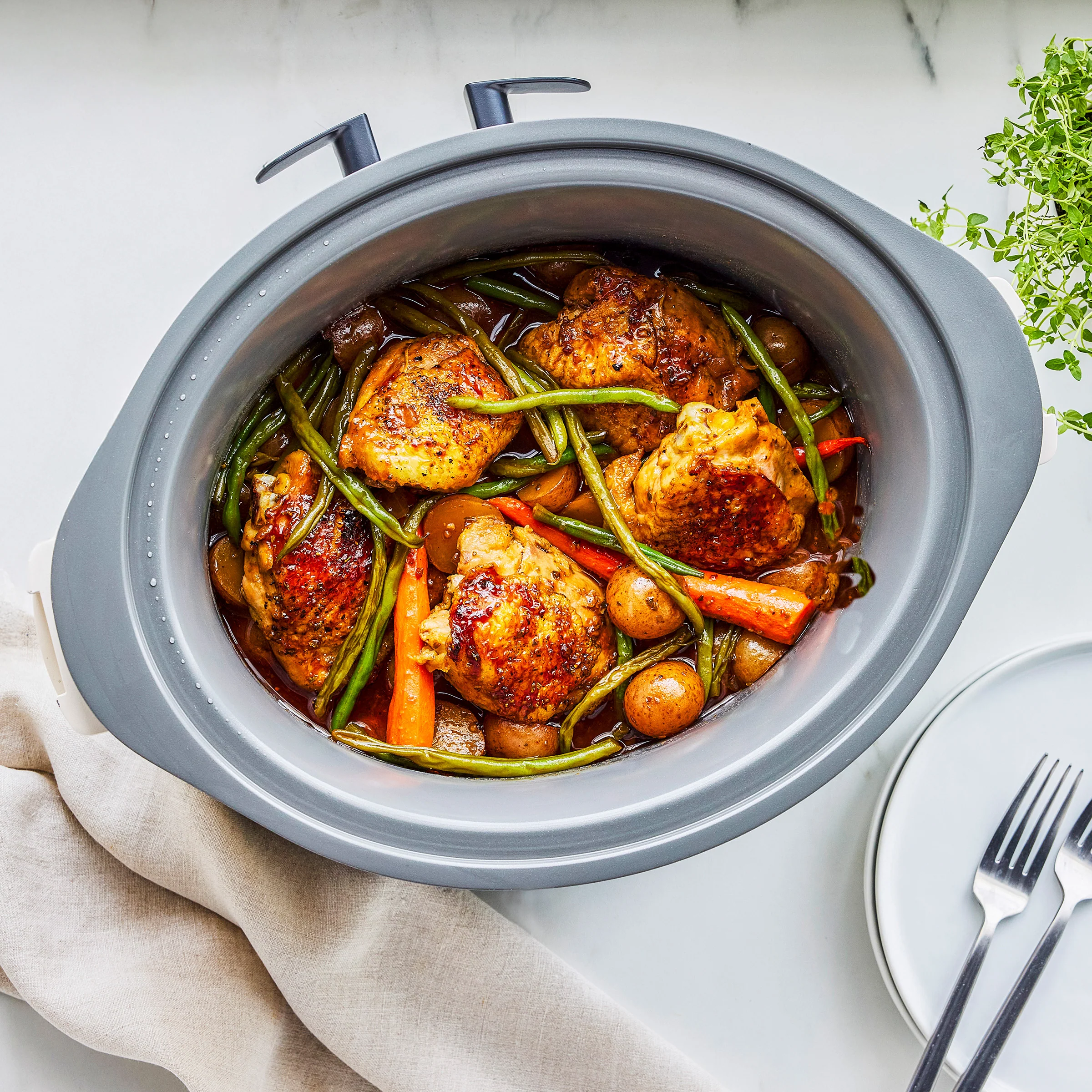8-Quart Locking Lid Slow Cooker | Oxford Blue - Image 5