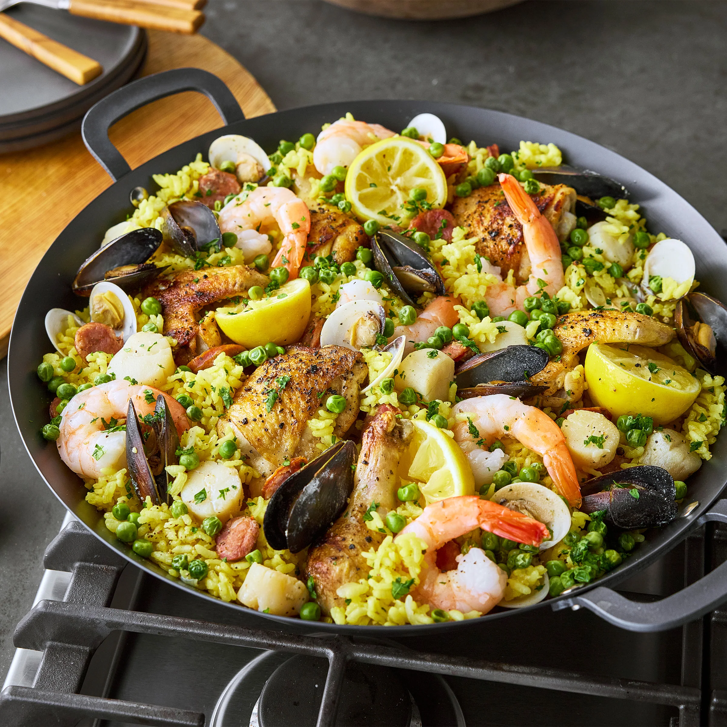 Bobby Flay by GreenPan 15" Carbon Steel Paella Pan - Image 9