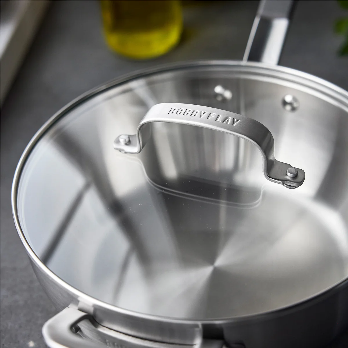 Bobby Flay by GreenPan 3.57-Quart Stainless Steel Chef's Pan with Lid - Image 6