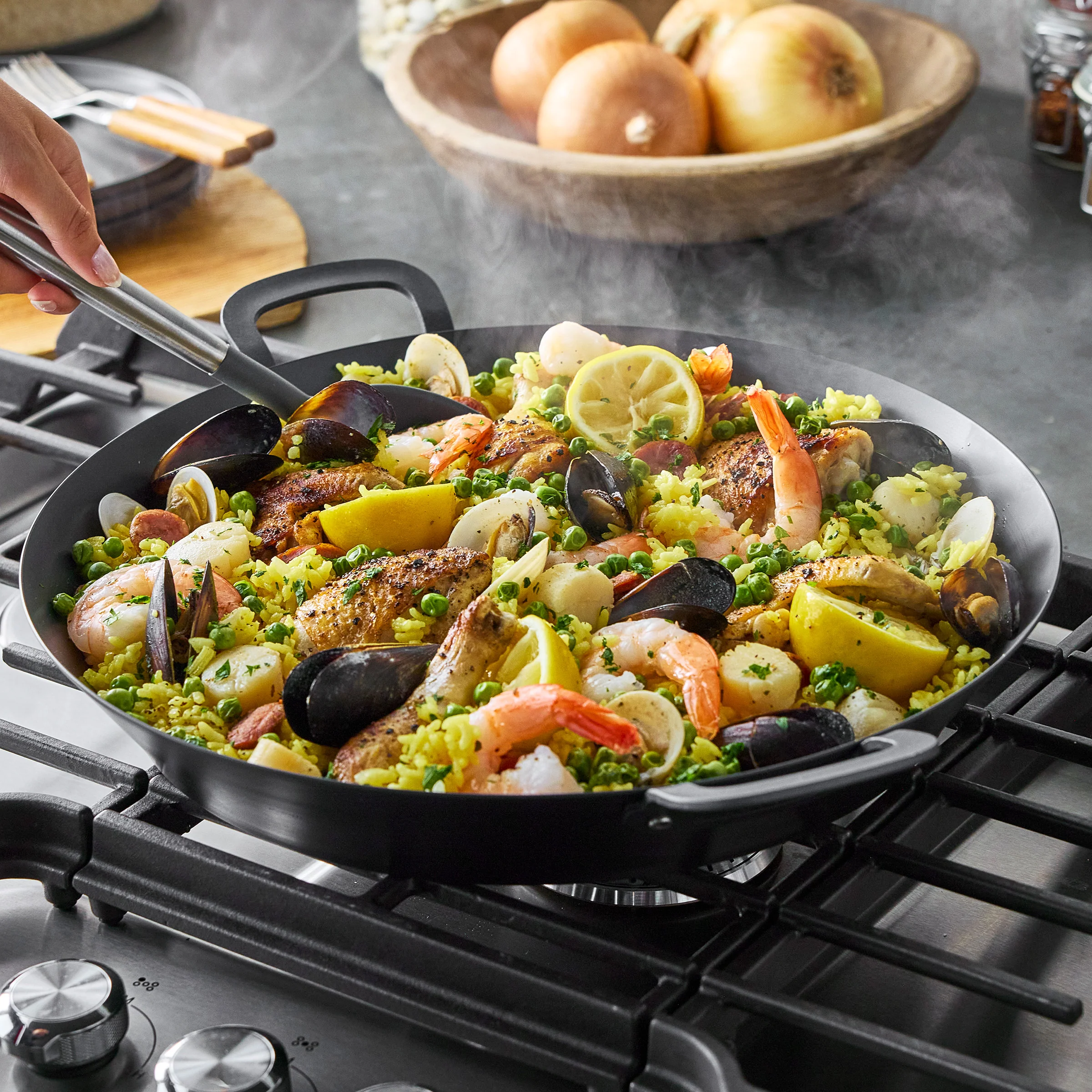 Bobby Flay by GreenPan 15" Carbon Steel Paella Pan - Image 5