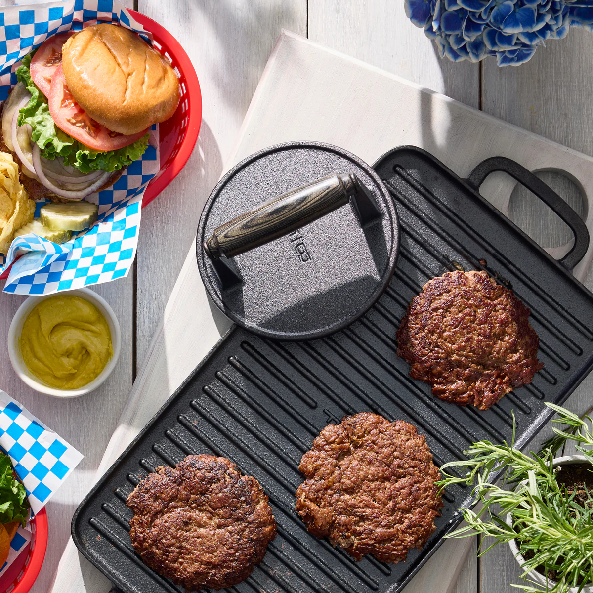 Bobby Flay by GreenPan 9.5" x 16.5" Reversible Cast Iron Grill Griddle - Image 3