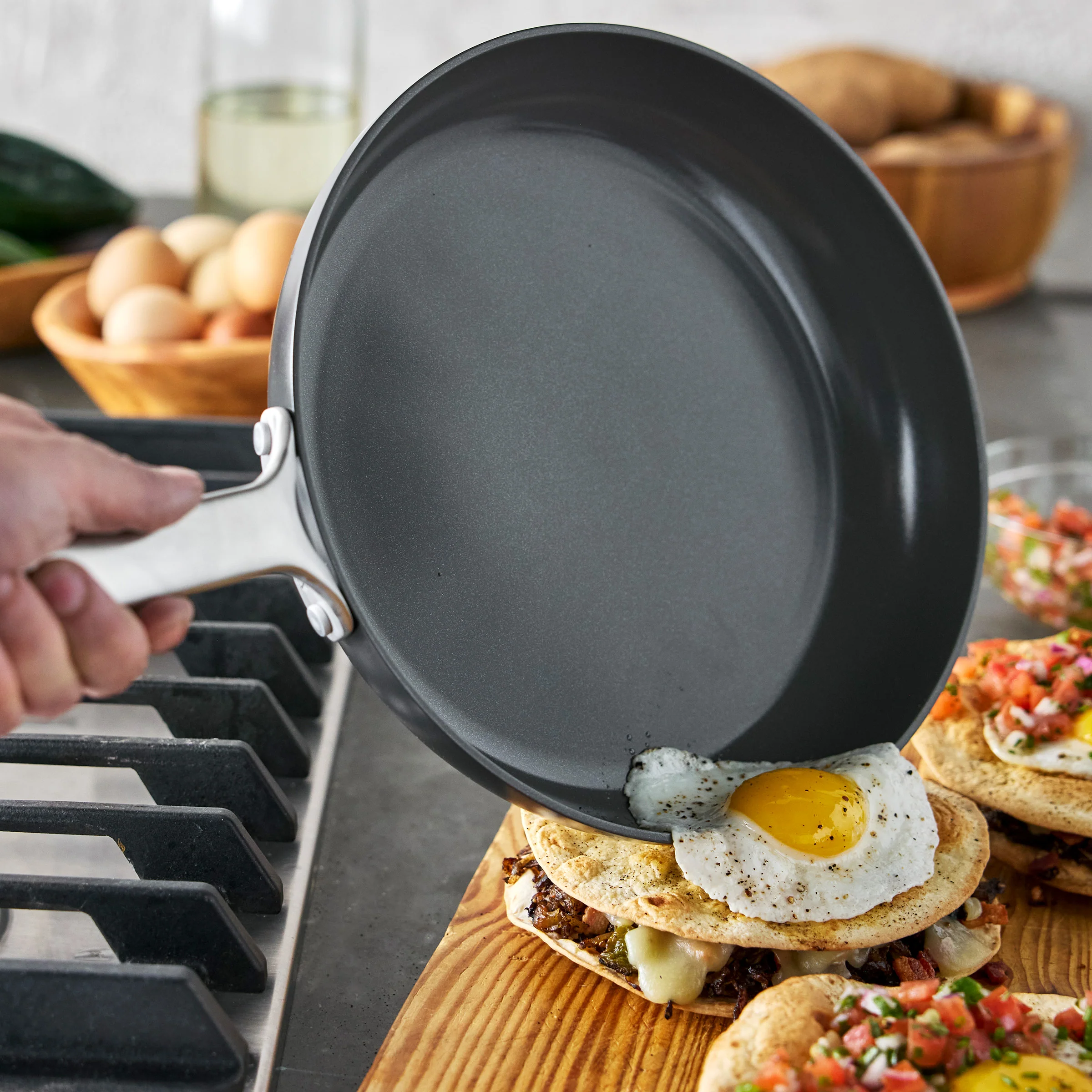 Bobby Flay by GreenPan Chef Series Hard Anodized 10" and 12" Frypan Set - Image 4