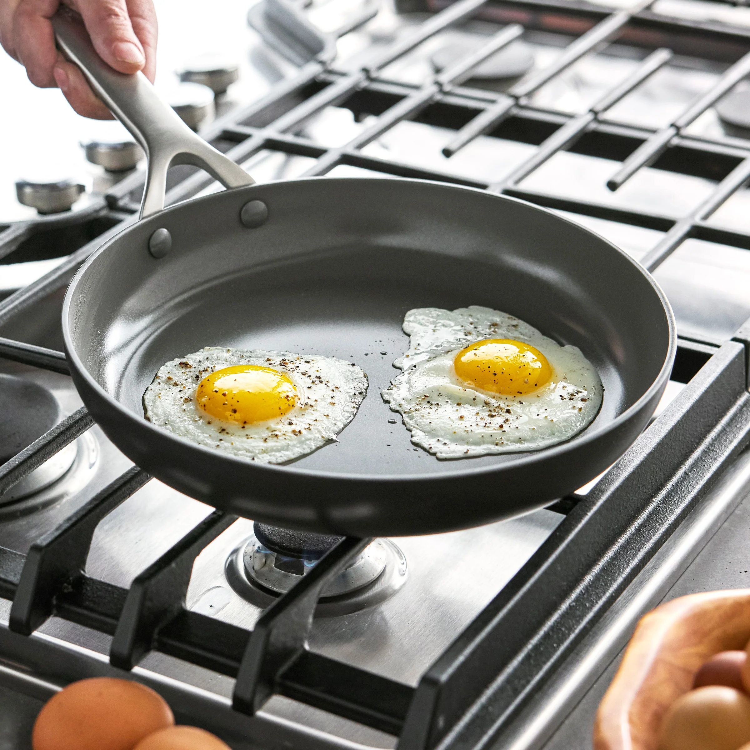 Bobby Flay by GreenPan Chef Series Hard Anodized 10" and 12" Frypan Set - Image 5