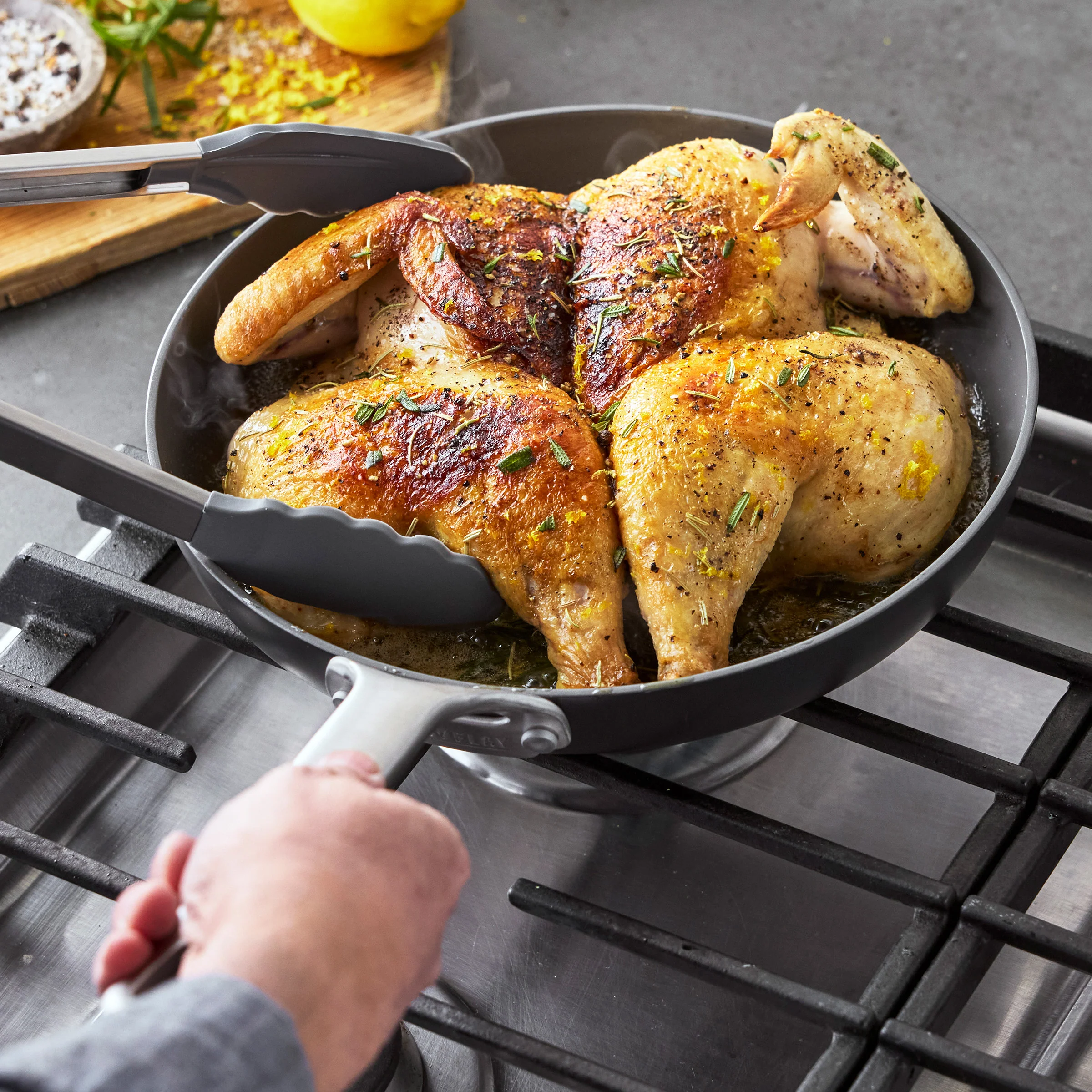 Bobby Flay by GreenPan Chef Series Hard Anodized 10" and 12" Frypan Set - Image 7
