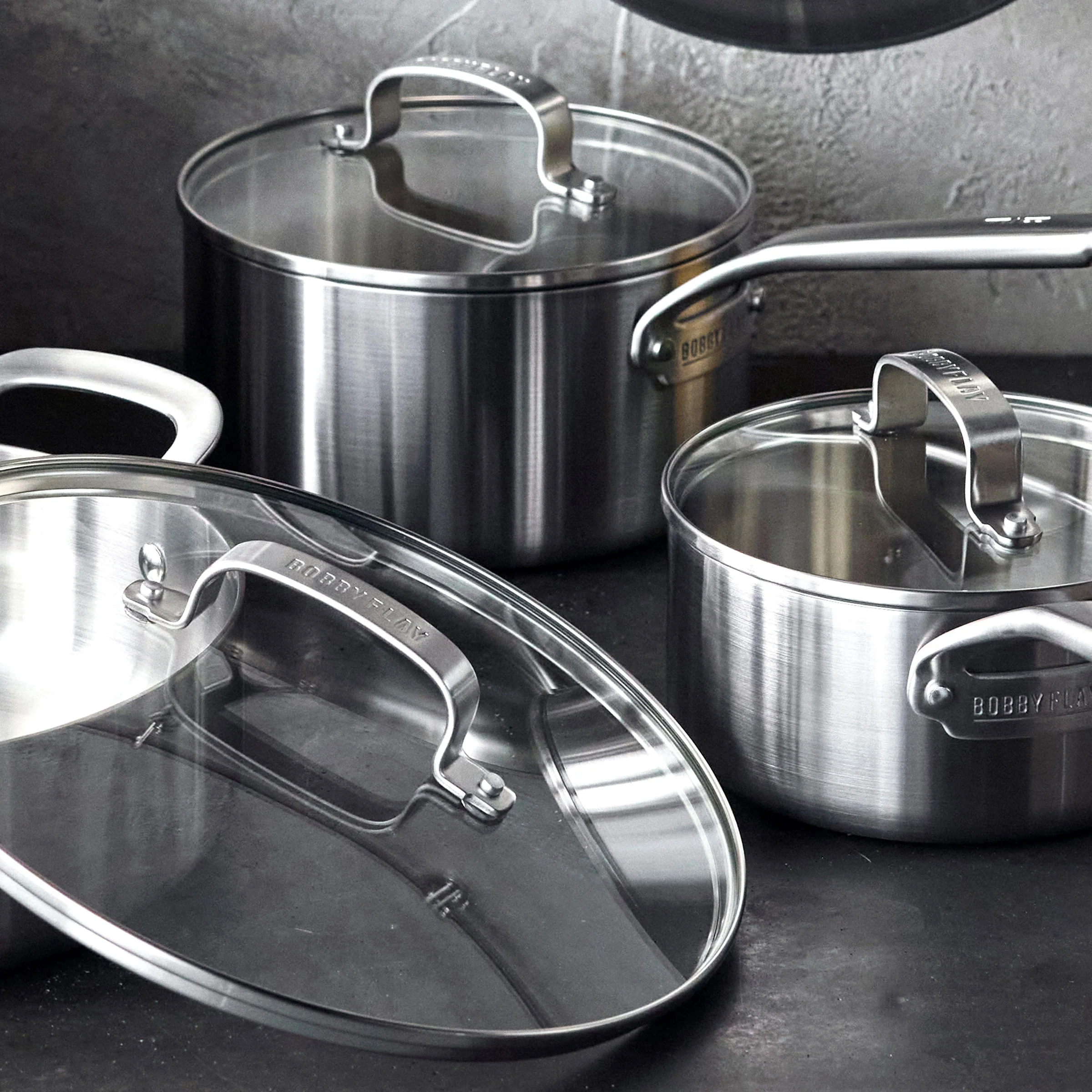 Bobby Flay by GreenPan Chef Series Uncoated Stainless Steel 10-Piece Cookware Set - Image 11