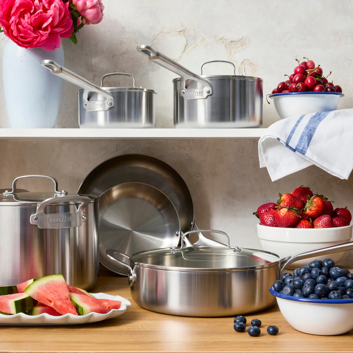 Bobby Flay by GreenPan Chef Series Uncoated Stainless Steel 10" and 12" Frypan Set - Image 12