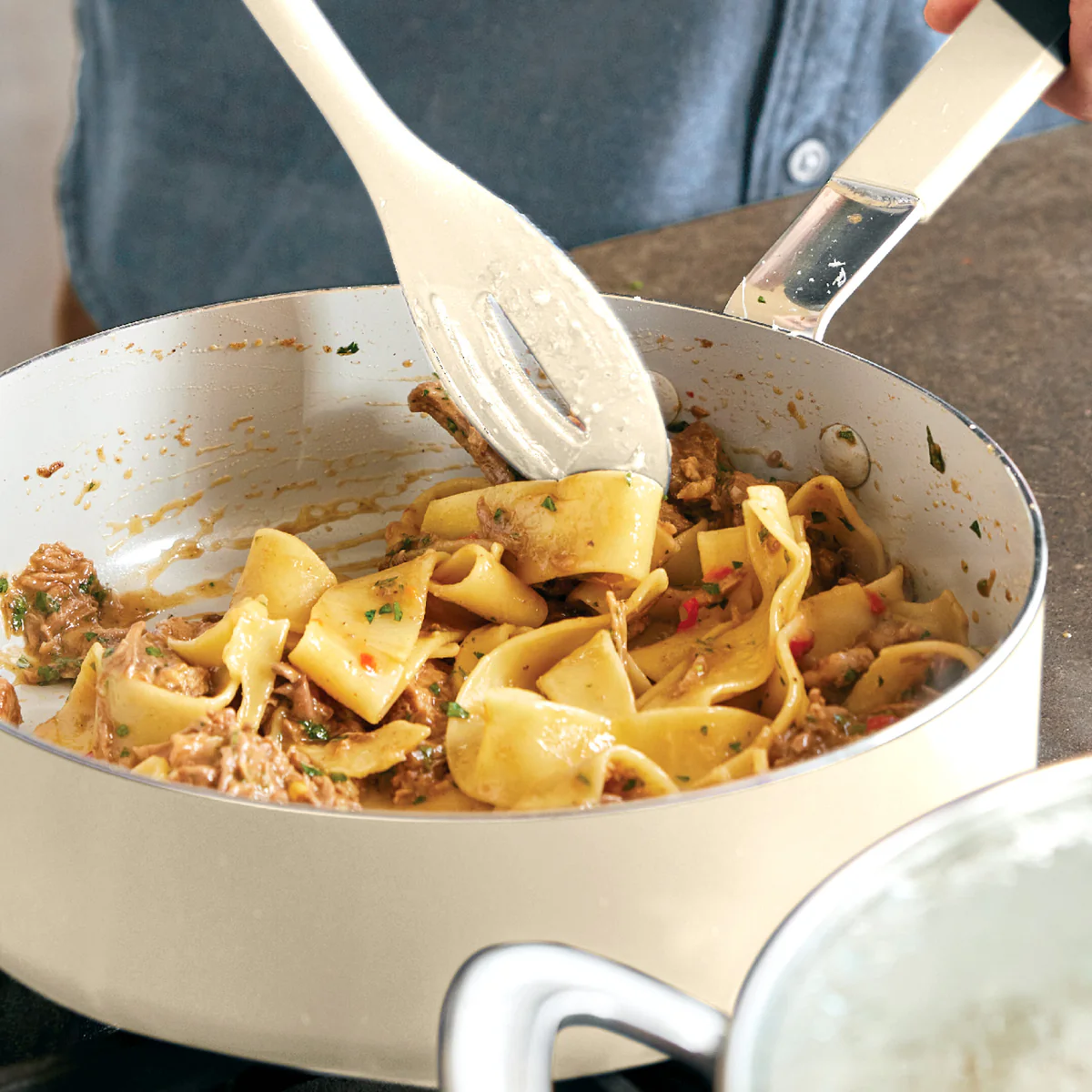 Bobby Flay by GreenPan Kitchen Essentials Ceramic Nonstick Set | Cream - Image 5