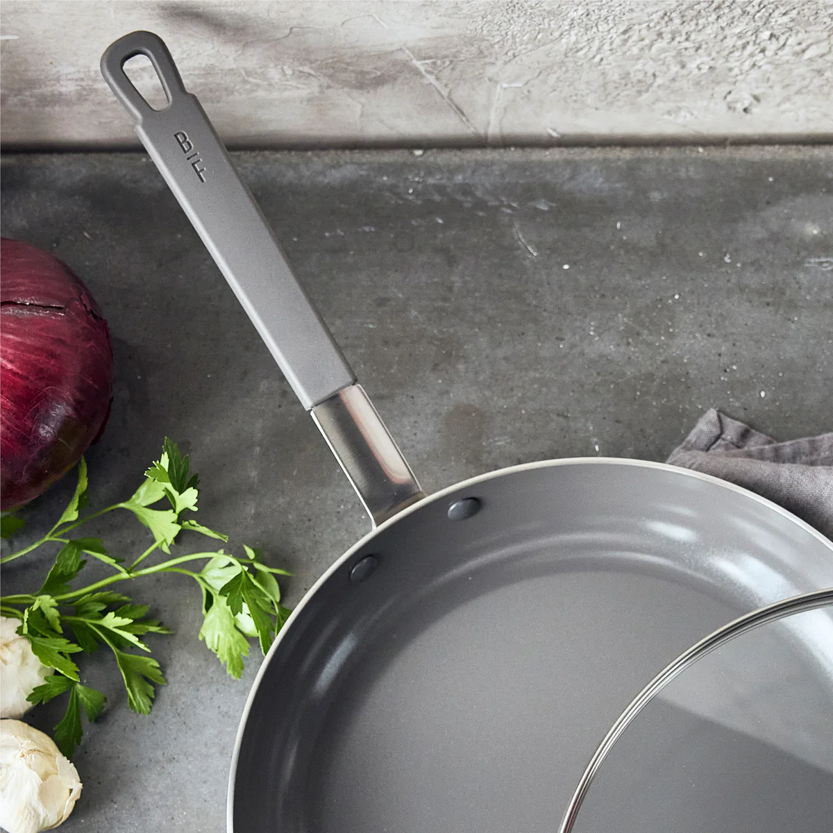Bobby Flay by GreenPan PFAS-Free Nonstick Stainless Steel 12" Frypan with Lid - Image 4