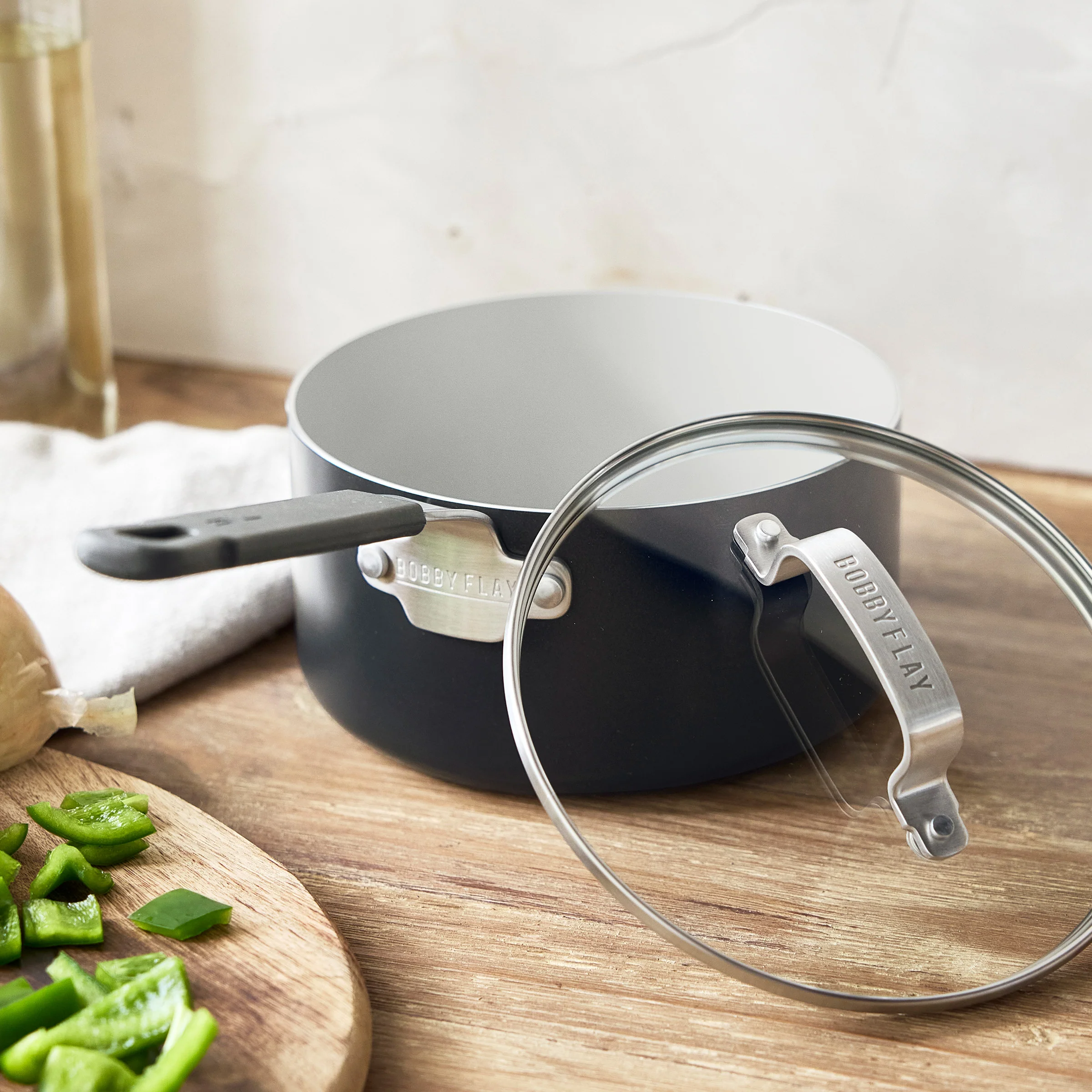 Bobby Flay by GreenPan Professional Ceramic Nonstick 1.6-Quart Saucepan with Lid | Graphite - Image 5