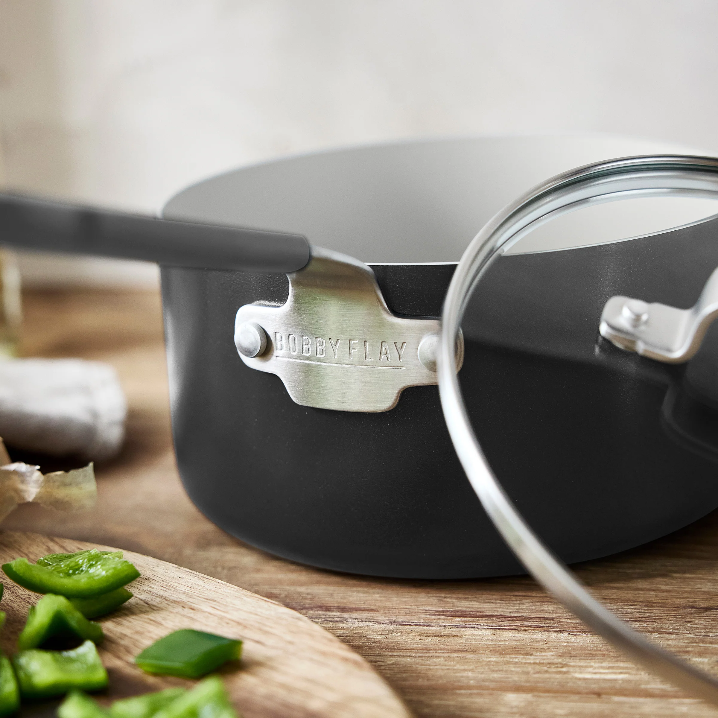 Bobby Flay by GreenPan Professional Ceramic Nonstick 1.6-Quart Saucepan with Lid | Graphite - Image 8