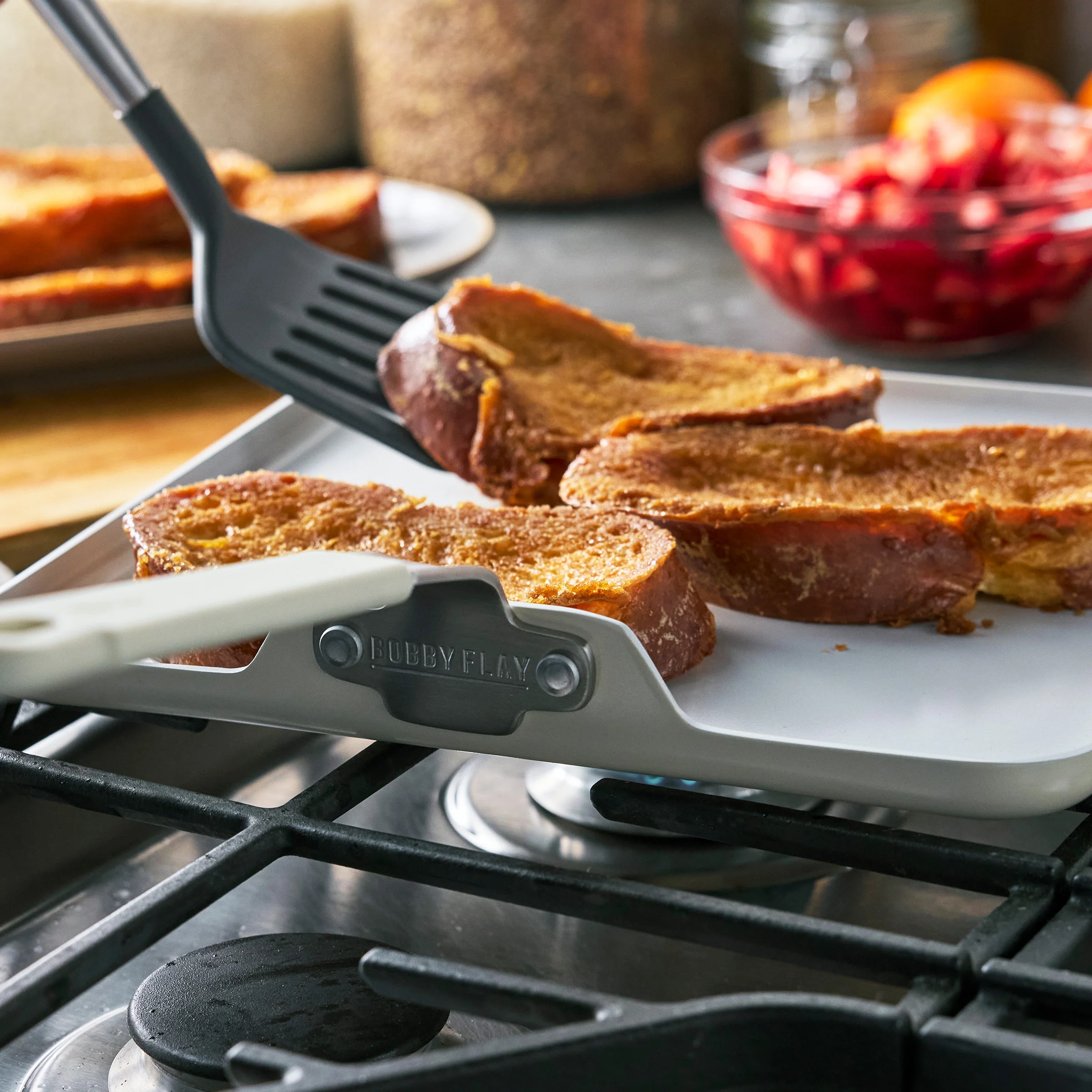 Bobby Flay by GreenPan Professional Ceramic Nonstick 11" Square Griddle | Cream - Image 5
