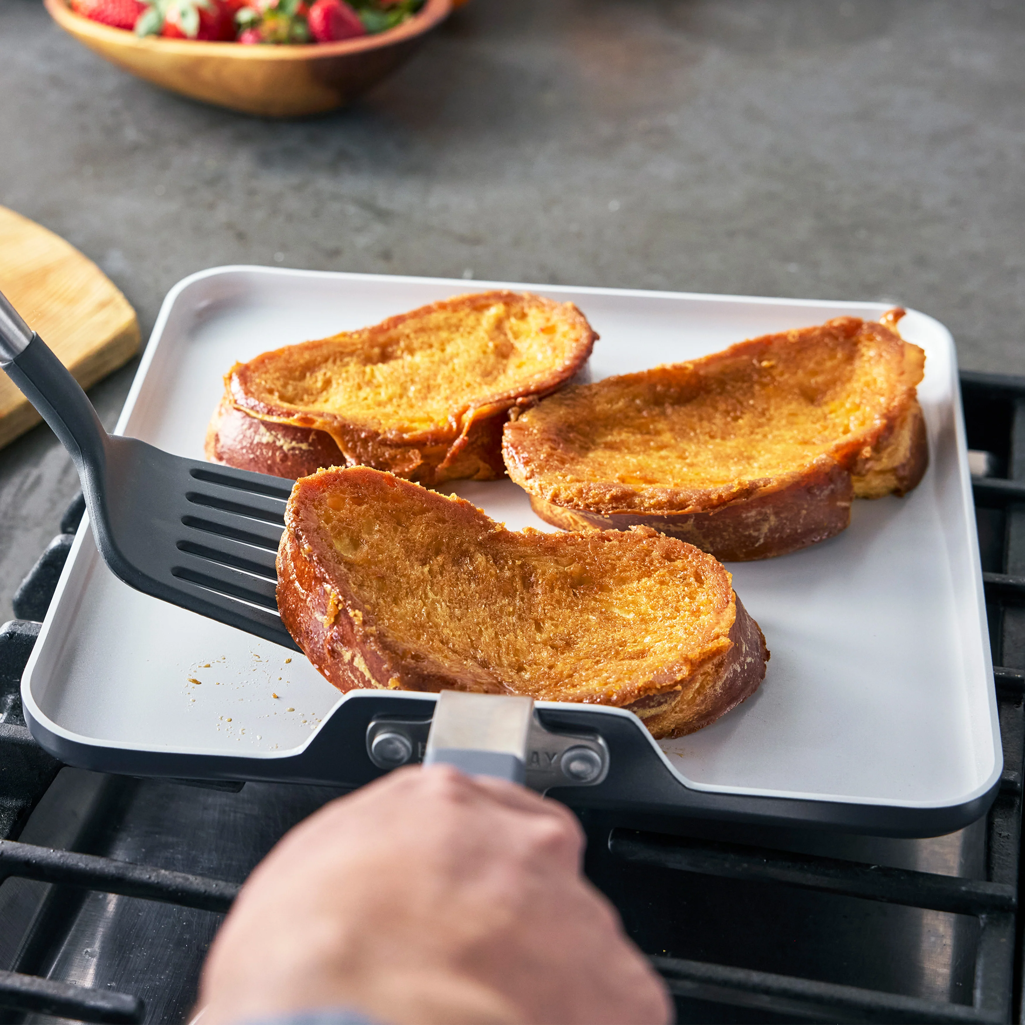 Bobby Flay by GreenPan Professional Ceramic Nonstick 11" Square Griddle | Graphite - Image 5
