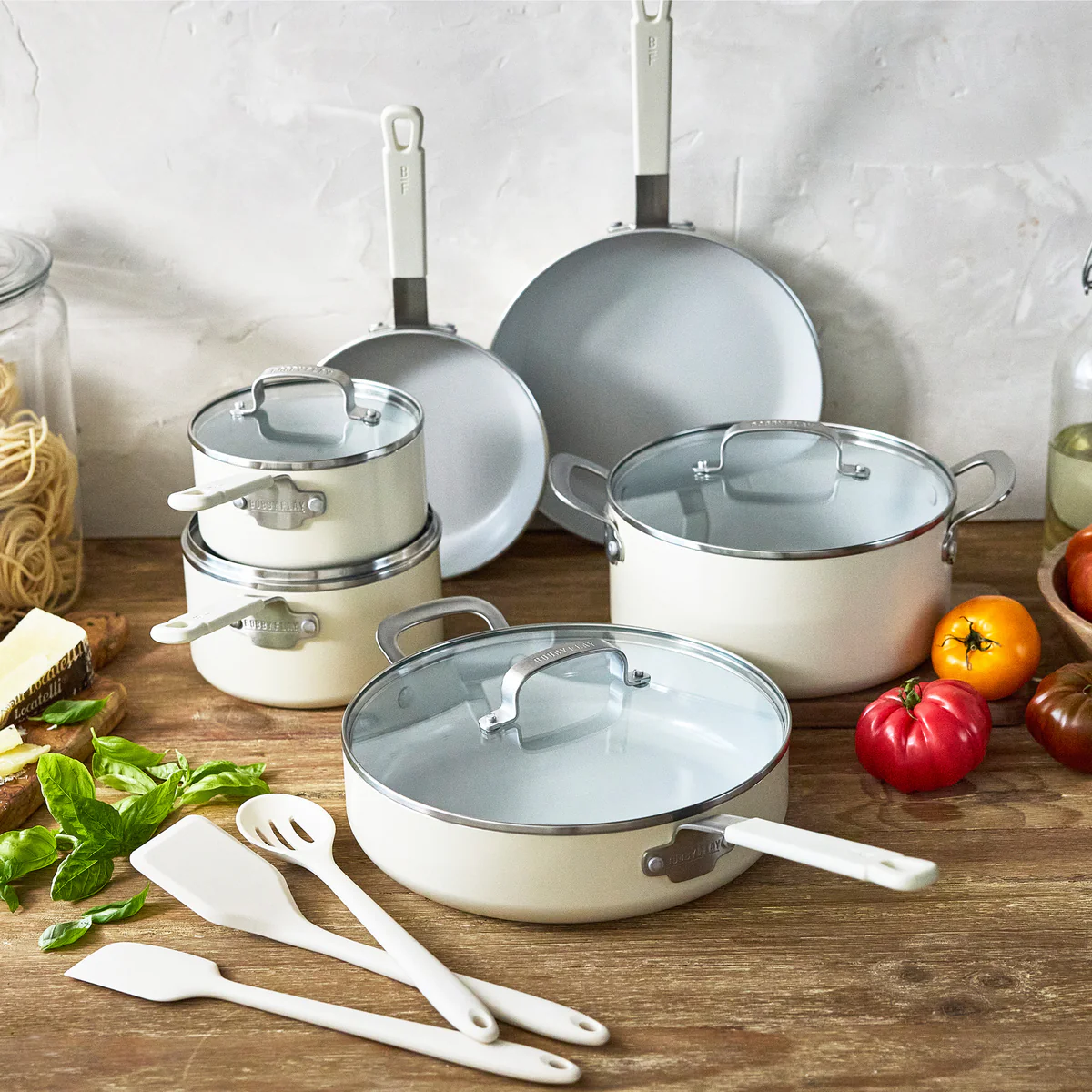 Bobby Flay by GreenPan Professional Ceramic Nonstick 13-Piece Cookware Set | Cream - Image 4