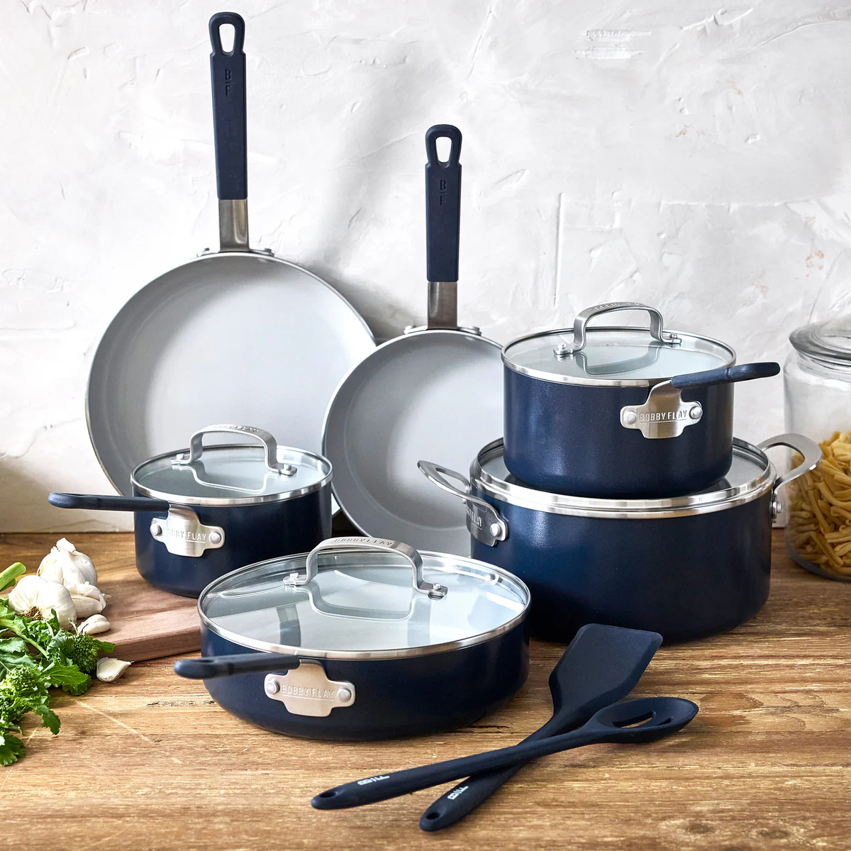 Bobby Flay by GreenPan Professional Ceramic Nonstick 13-Piece Cookware Set | Oxford Blue - Image 3
