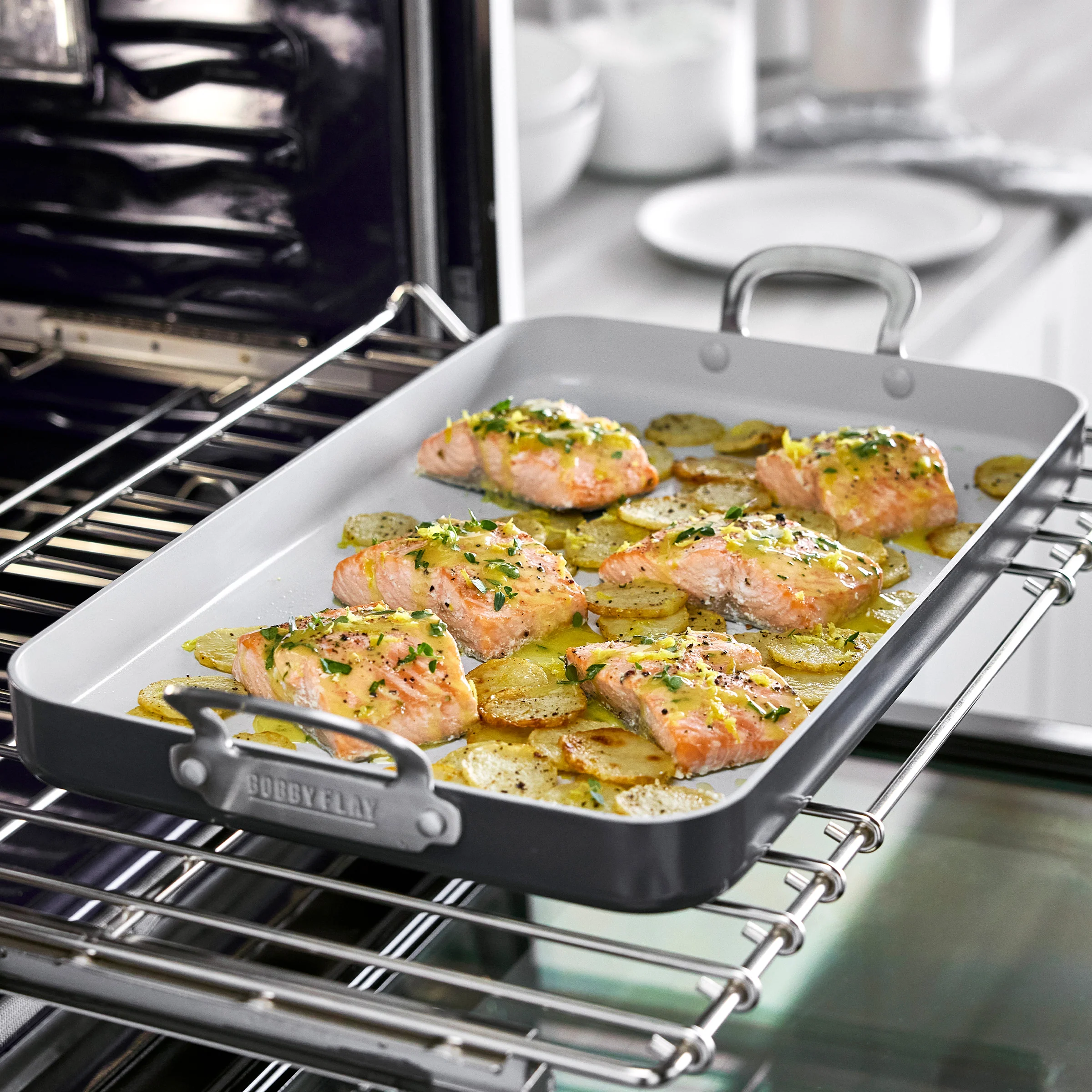 Bobby Flay by GreenPan Professional Ceramic Nonstick 18" x 11" Double Burner Griddle | Graphite - Image 4