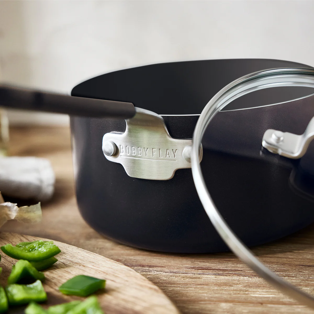 Bobby Flay by GreenPan Professional Ceramic Nonstick 2.53-Quart Saucepan with Lid | Black - Image 6