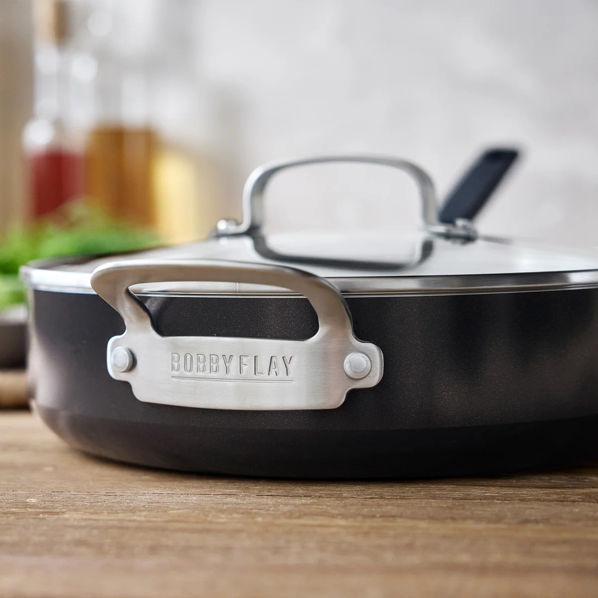 Bobby Flay by GreenPan Professional Ceramic Nonstick 4.5-Quart Sauté Pan with Lid | Black - Image 5