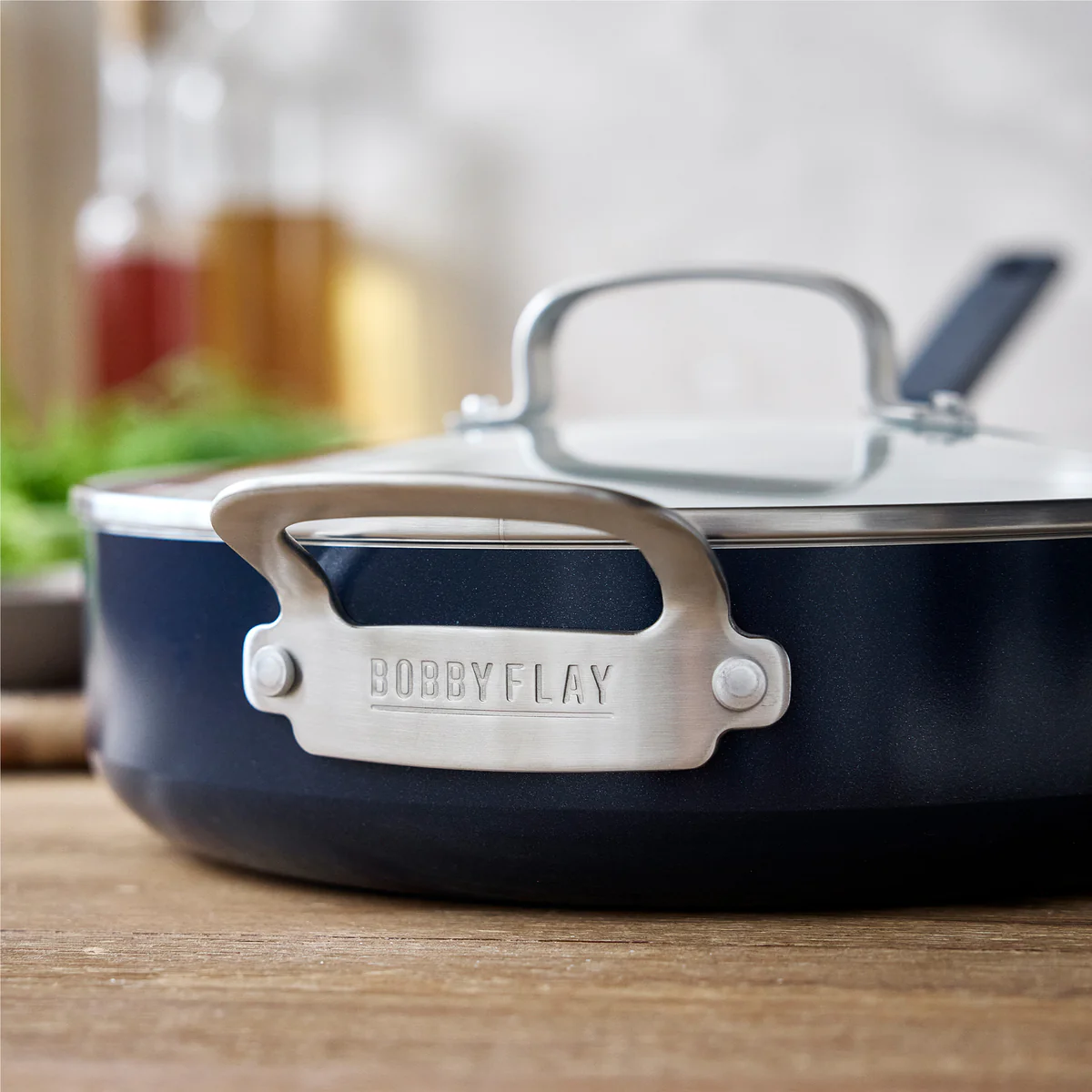 Bobby Flay by GreenPan Professional Ceramic Nonstick 4.5-Quart Sauté Pan with Lid | Oxford Blue - Image 5