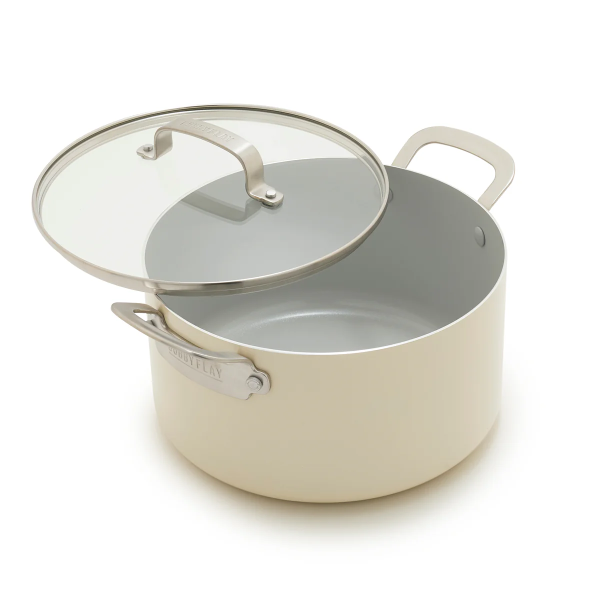 Bobby Flay by GreenPan Professional Ceramic Nonstick 6-Quart Stockpot with Lid | Cream