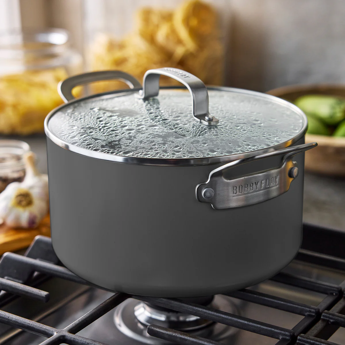 Bobby Flay by GreenPan Professional Ceramic Nonstick 6-Quart Stockpot with Lid | Graphite - Image 3