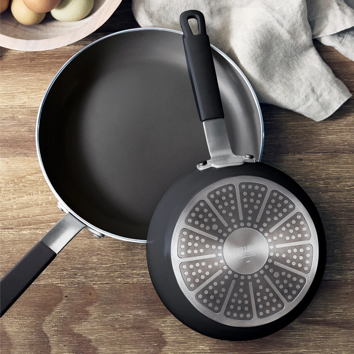Bobby Flay by GreenPan Professional Ceramic Nonstick 8" and 10" Frypan Set | Black - Image 6