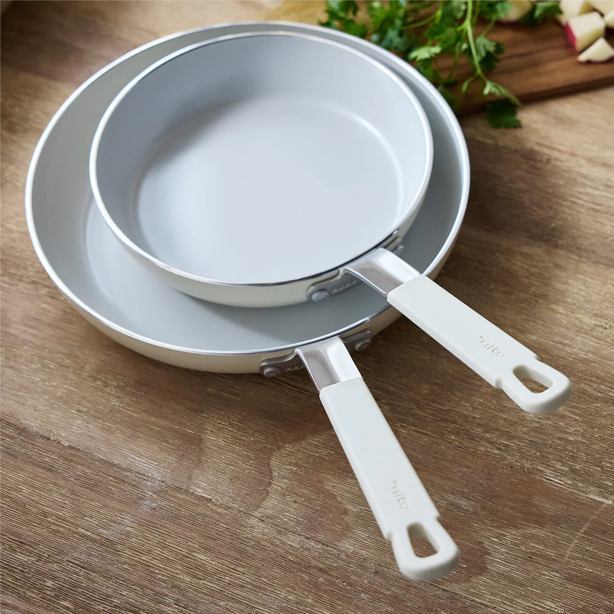 Bobby Flay by GreenPan Professional Ceramic Nonstick 8" and 10" Frypan Set | Cream - Image 6