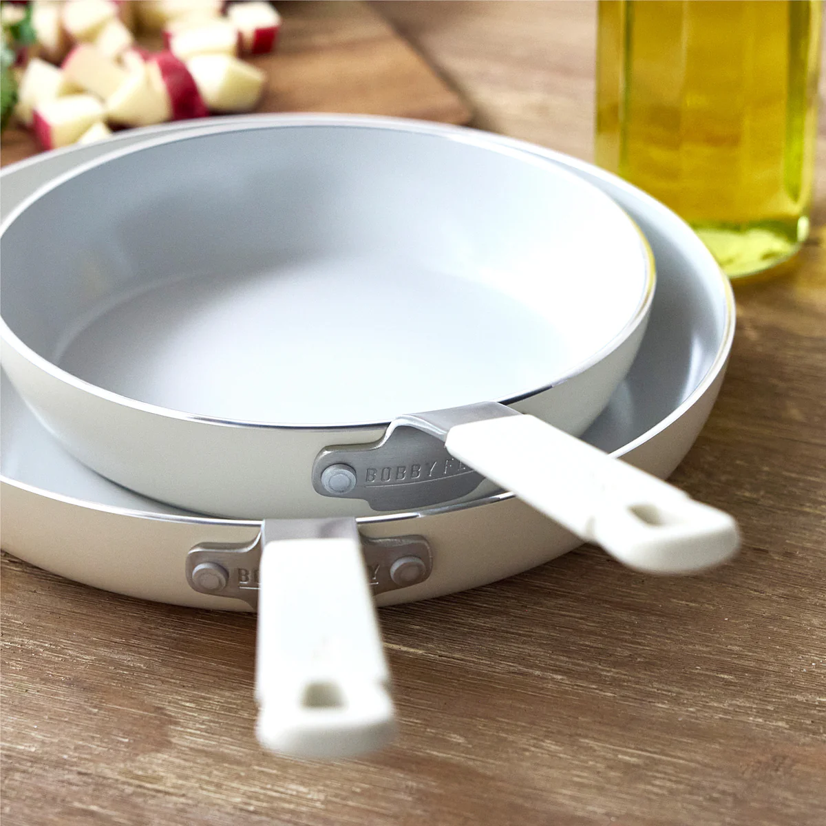 Bobby Flay by GreenPan Professional Ceramic Nonstick 8" and 10" Frypan Set | Cream - Image 8