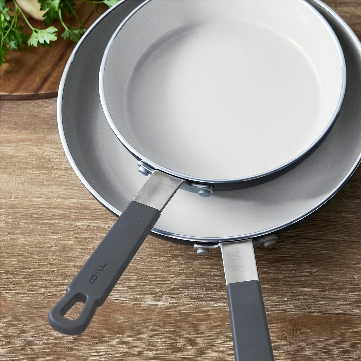 Bobby Flay by GreenPan Professional Ceramic Nonstick 8" and 10" Frypan Set | Graphite - Image 5