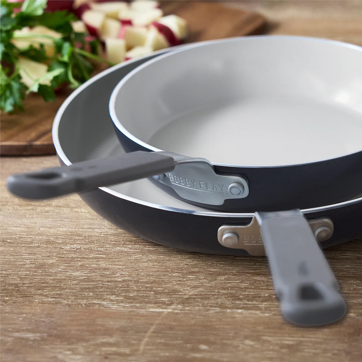Bobby Flay by GreenPan Professional Ceramic Nonstick 8" and 10" Frypan Set | Graphite - Image 7