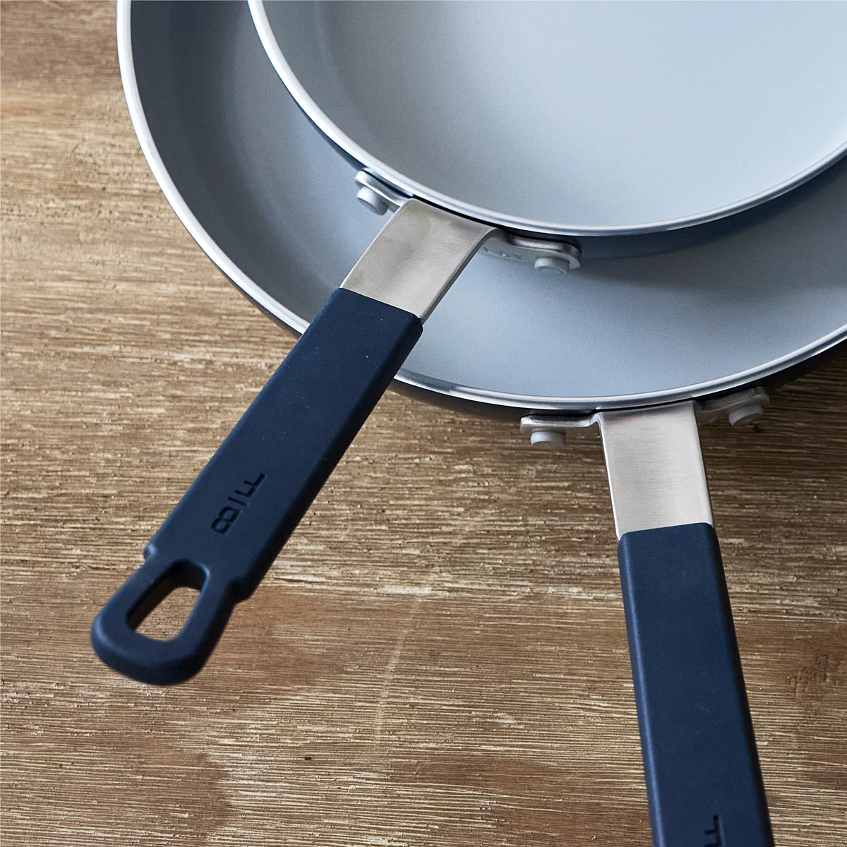 Bobby Flay by GreenPan Professional Ceramic Nonstick 8" and 10" Frypan Set | Oxford Blue - Image 7