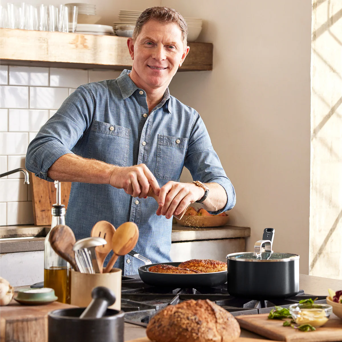 Bobby Flay by GreenPan Professional Ceramic Nonstick 8" Frypan | Black - Image 2