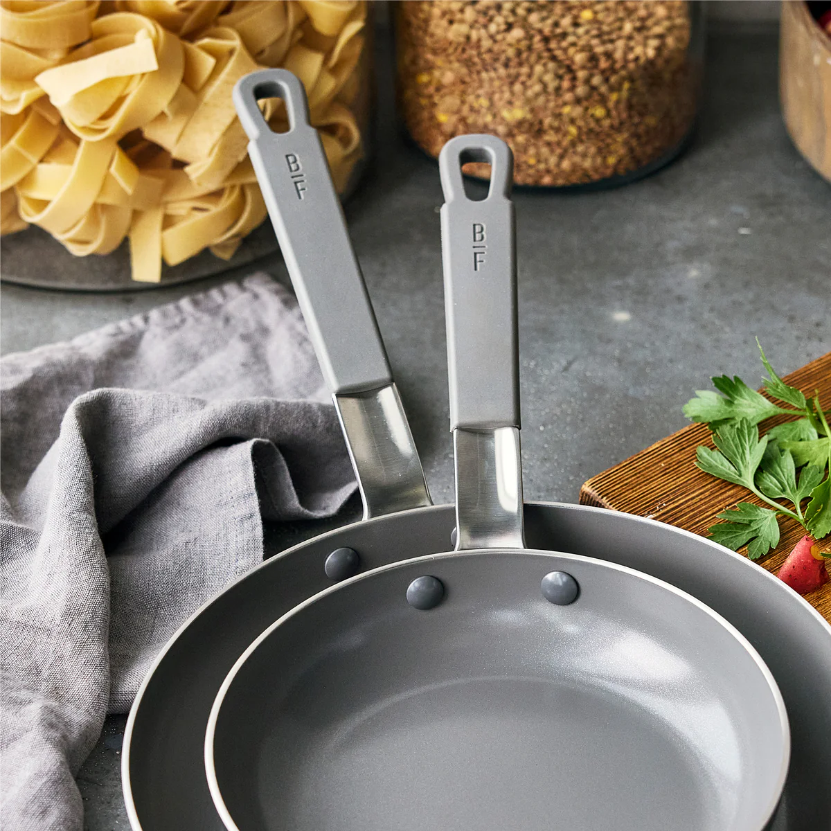 Bobby Flay by GreenPan Stainless Steel Uncoated & PFAS-Free Nonstick 12-Piece Cookware Set - Image 7
