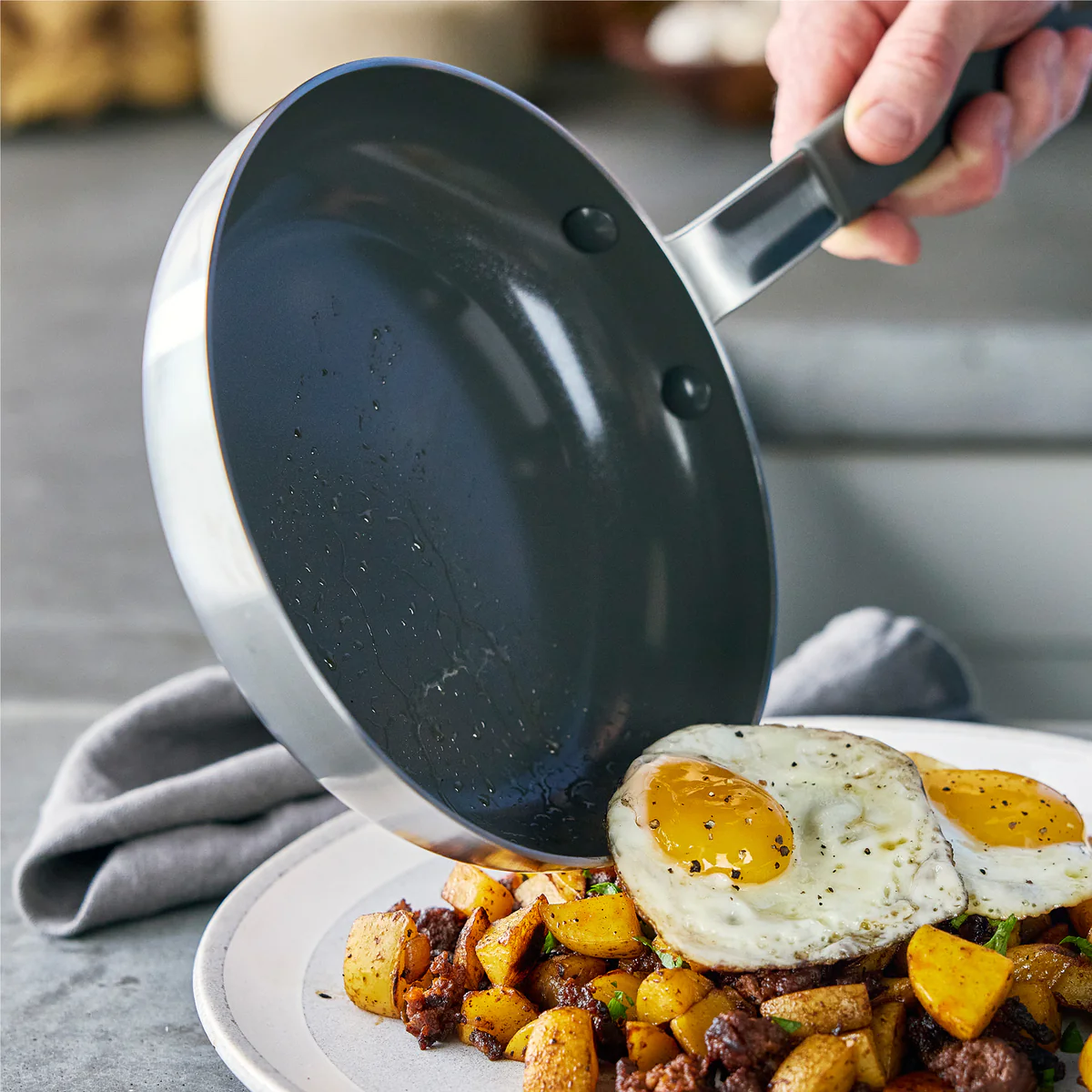 Bobby Flay by GreenPan Stainless Steel Uncoated & PFAS-Free Nonstick 12-Piece Cookware Set - Image 9