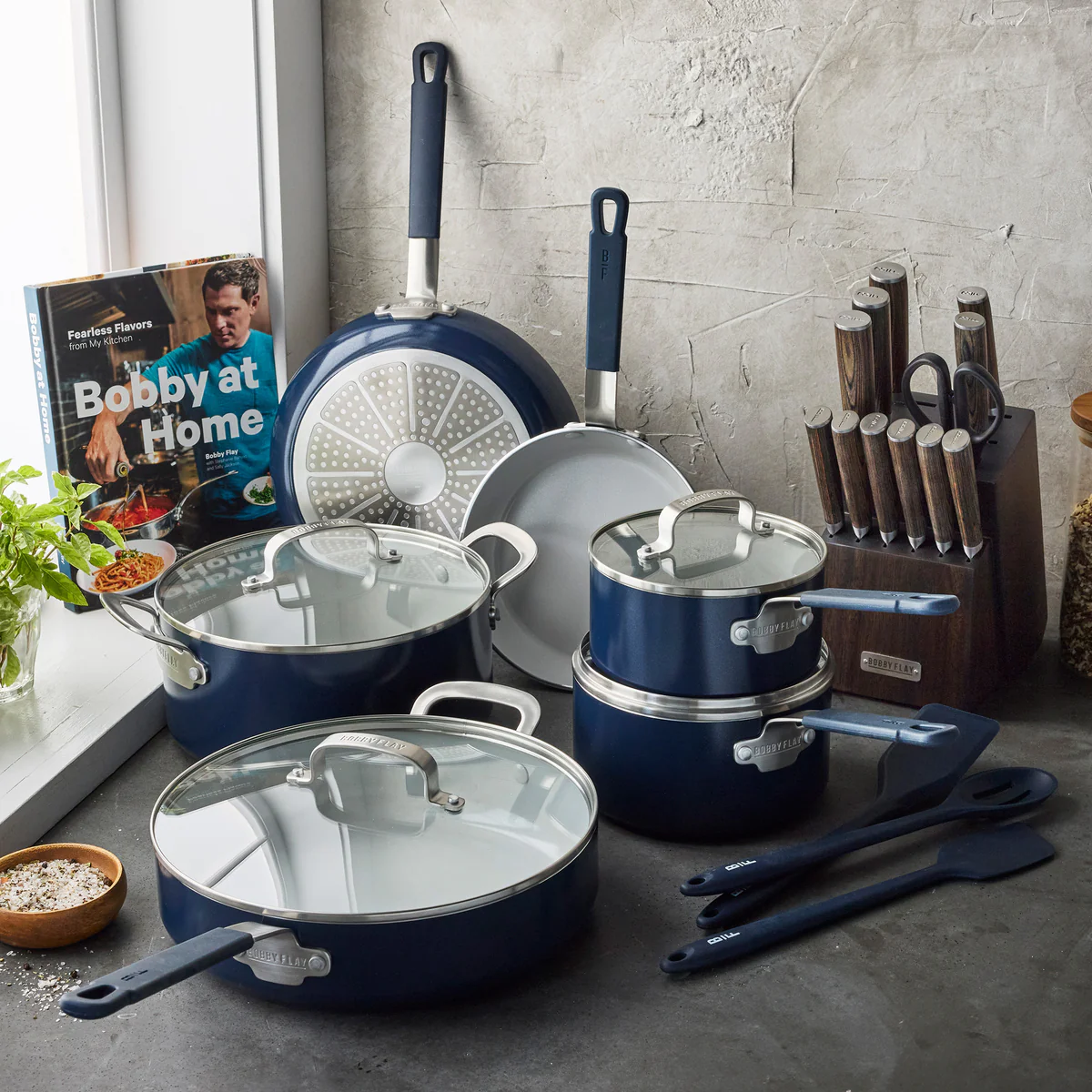 Bobby Flay by GreenPan Ultimate Set with Bobby at Home Cookbook | Oxford Blue - Image 3