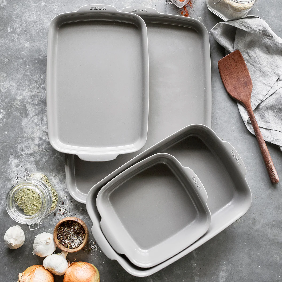 Premiere Ovenware Ceramic Nonstick 4-Piece Set | Gray - Image 11