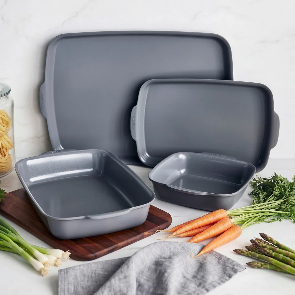 Premiere Ovenware Ceramic Nonstick 4-Piece Set | Gray - Image 3