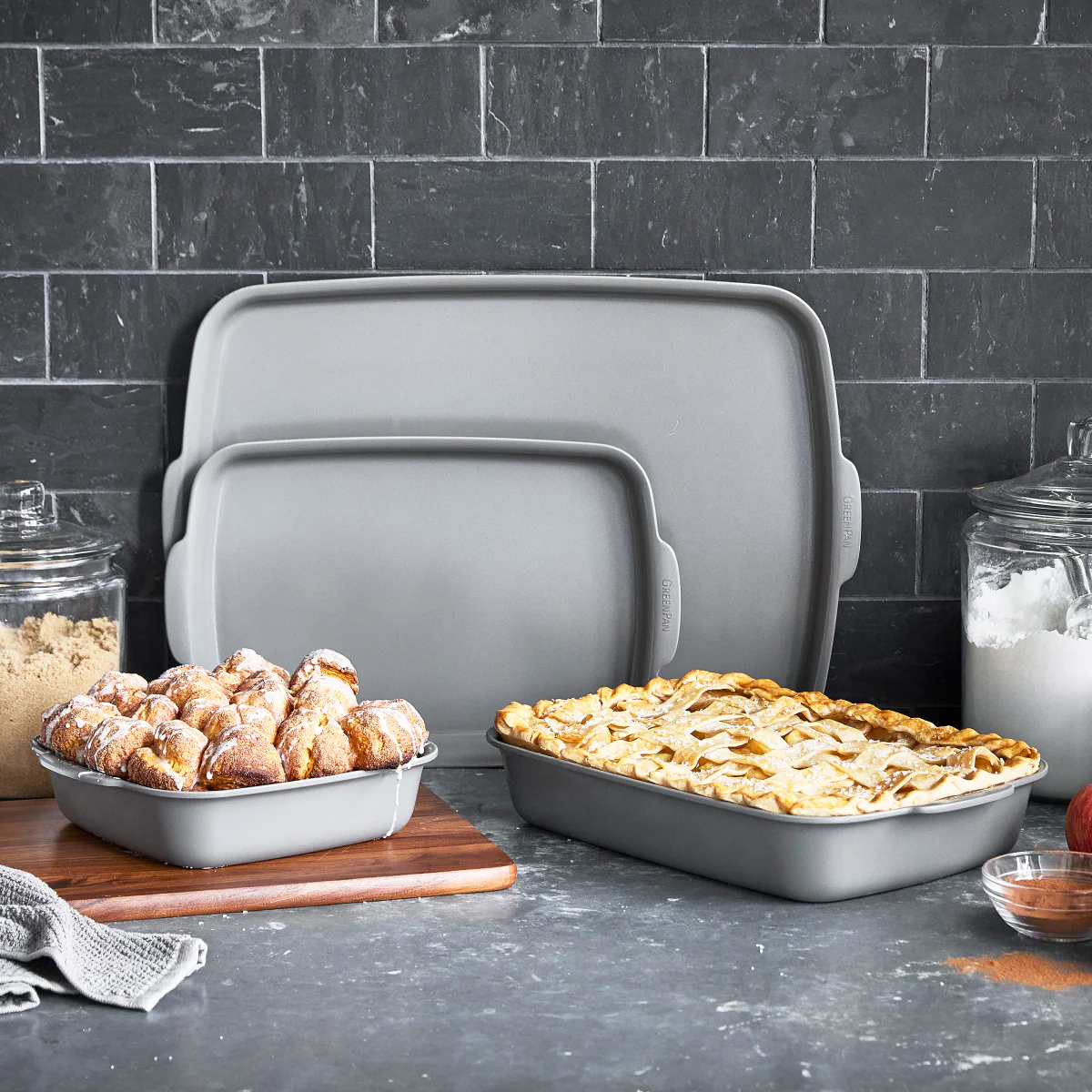 Premiere Ovenware Ceramic Nonstick 4-Piece Set | Gray - Image 5