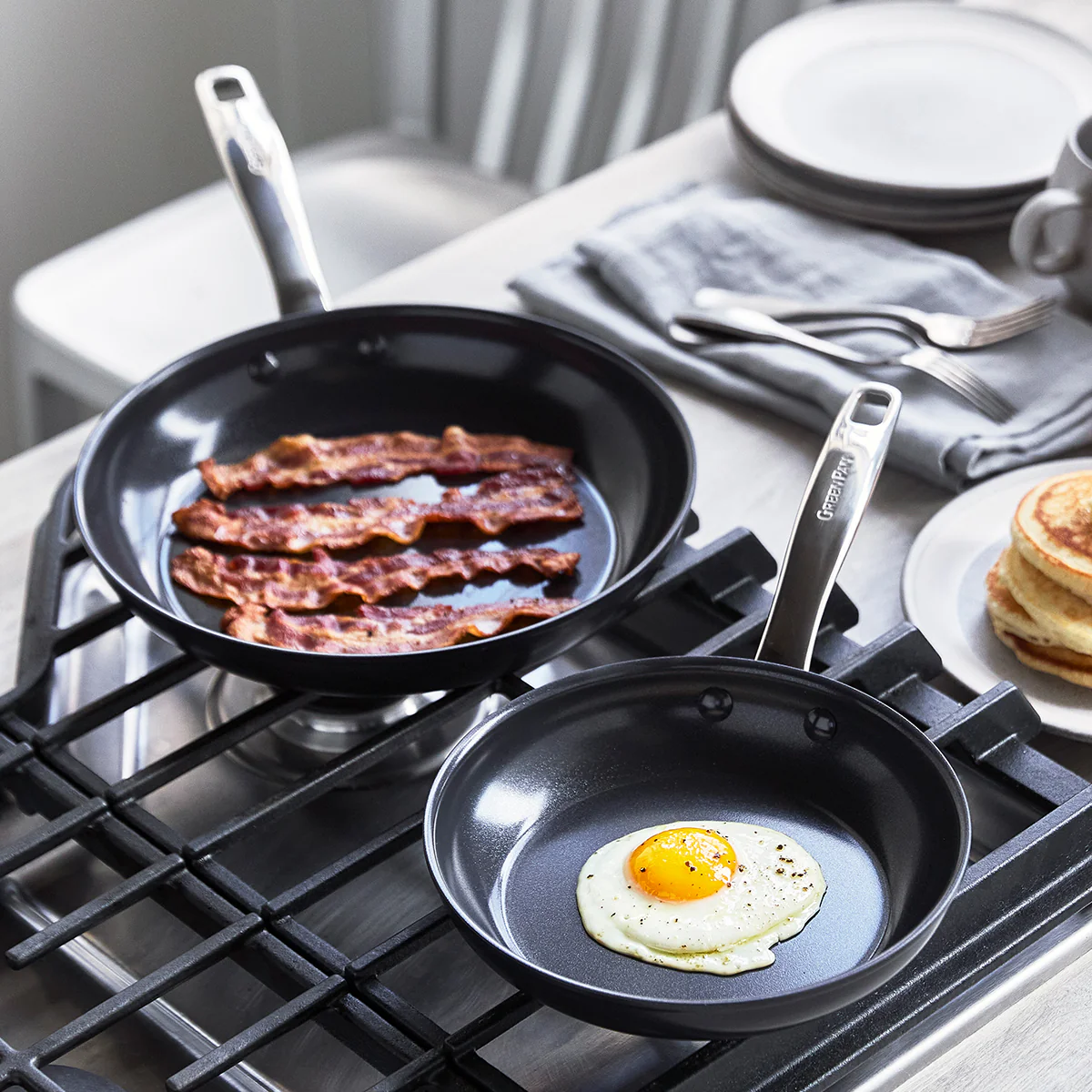 Chatham Black Ceramic Nonstick 8" and 10" Frypan Set - Image 3