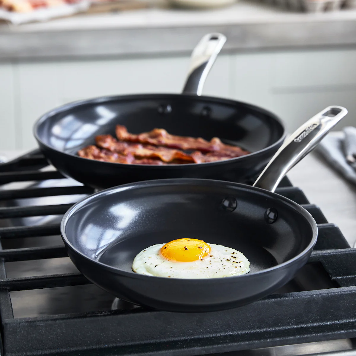Chatham Black Ceramic Nonstick 8" and 10" Frypan Set - Image 5