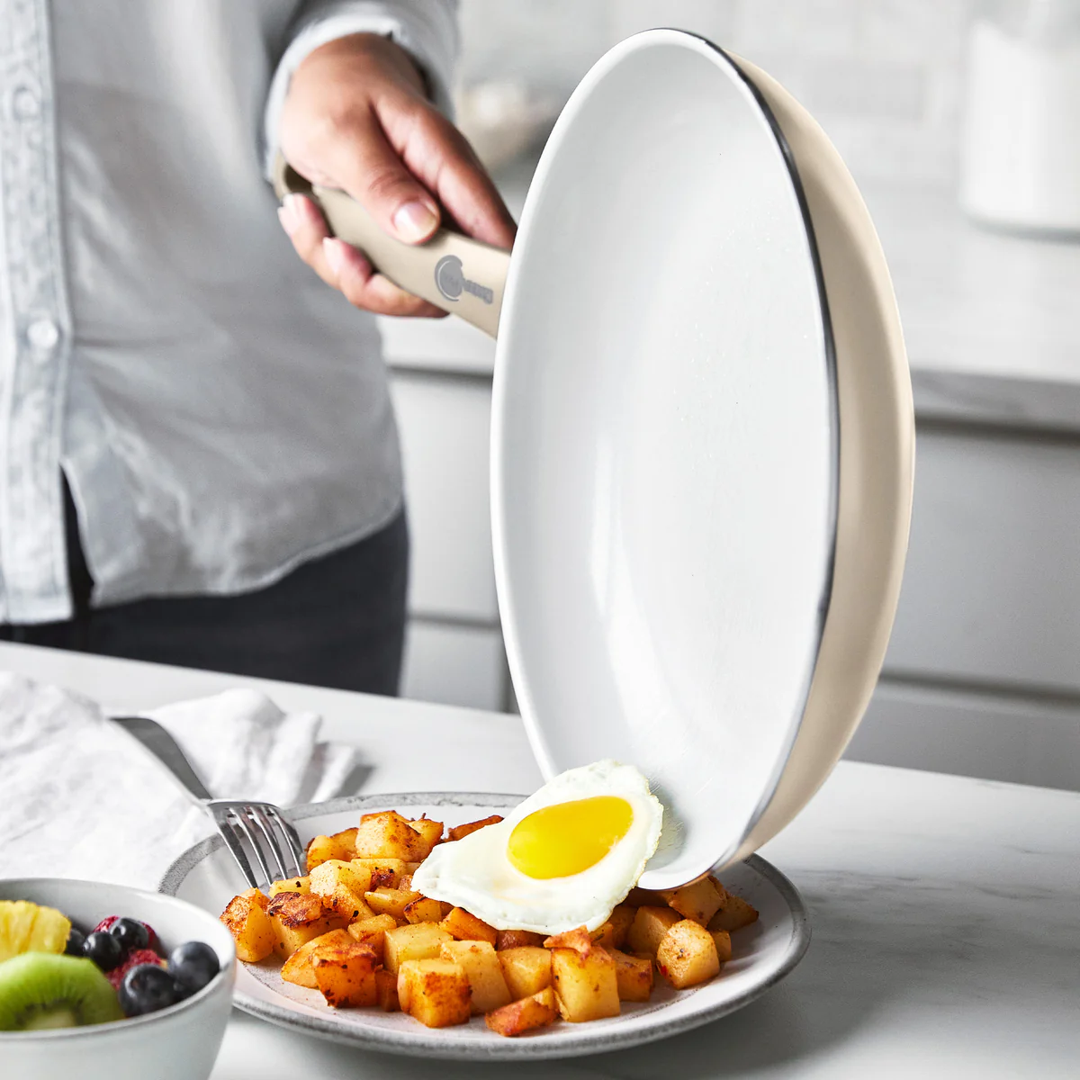 Dover Ceramic Nonstick 12-Piece Cookware Set | Taupe - Image 3
