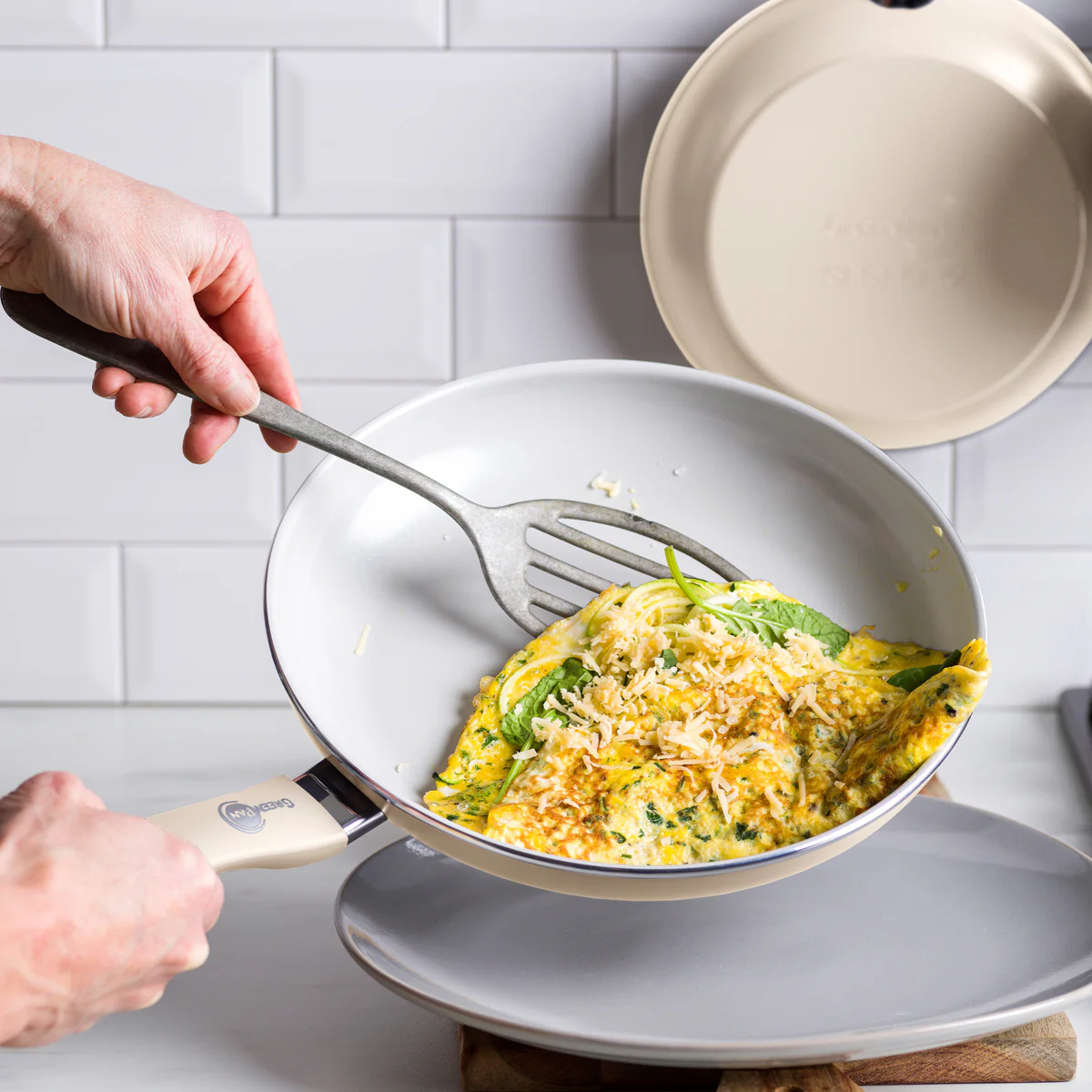 Dover Ceramic Nonstick 8" and 10" Frypan Set | Taupe - Image 5