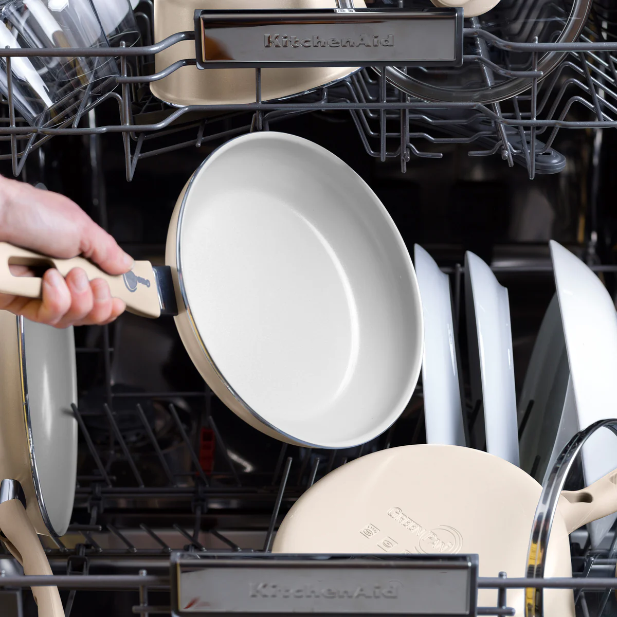 Dover Ceramic Nonstick 8" and 10" Frypan Set | Taupe - Image 7