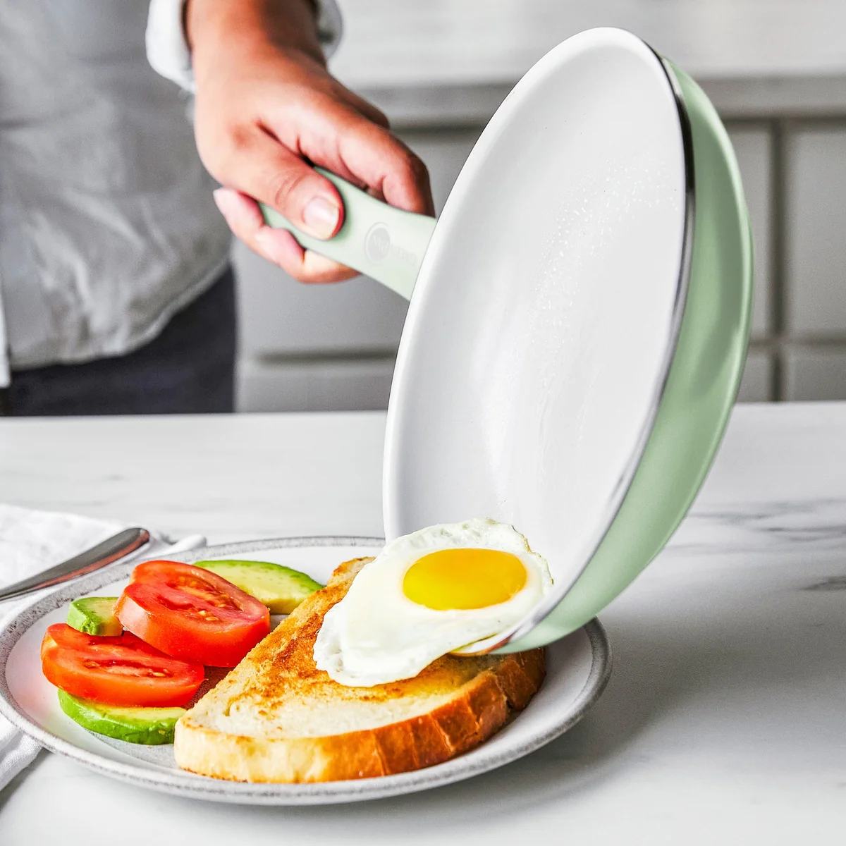 Dover Ceramic Nonstick 8" Frypan with Spatula | Pastel Green - Image 5