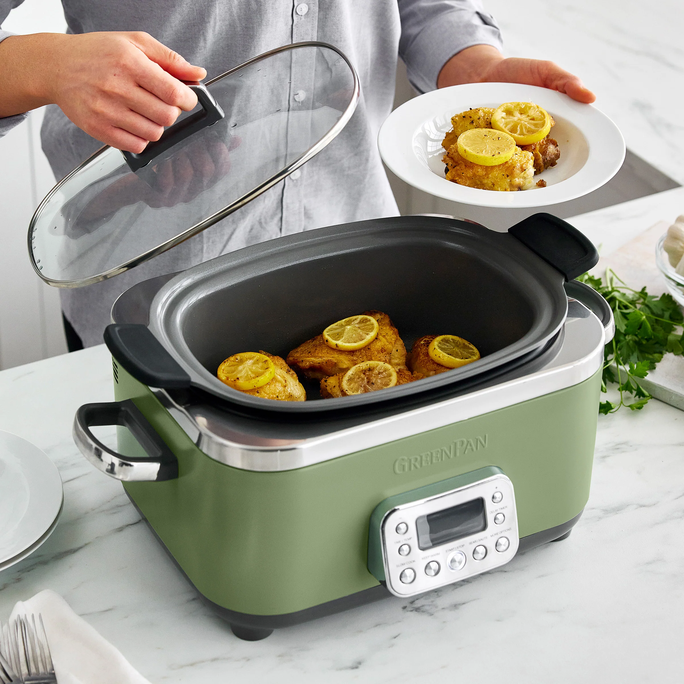 Elite 14-in-1 6-Quart Slow Cooker | Sage - Image 9