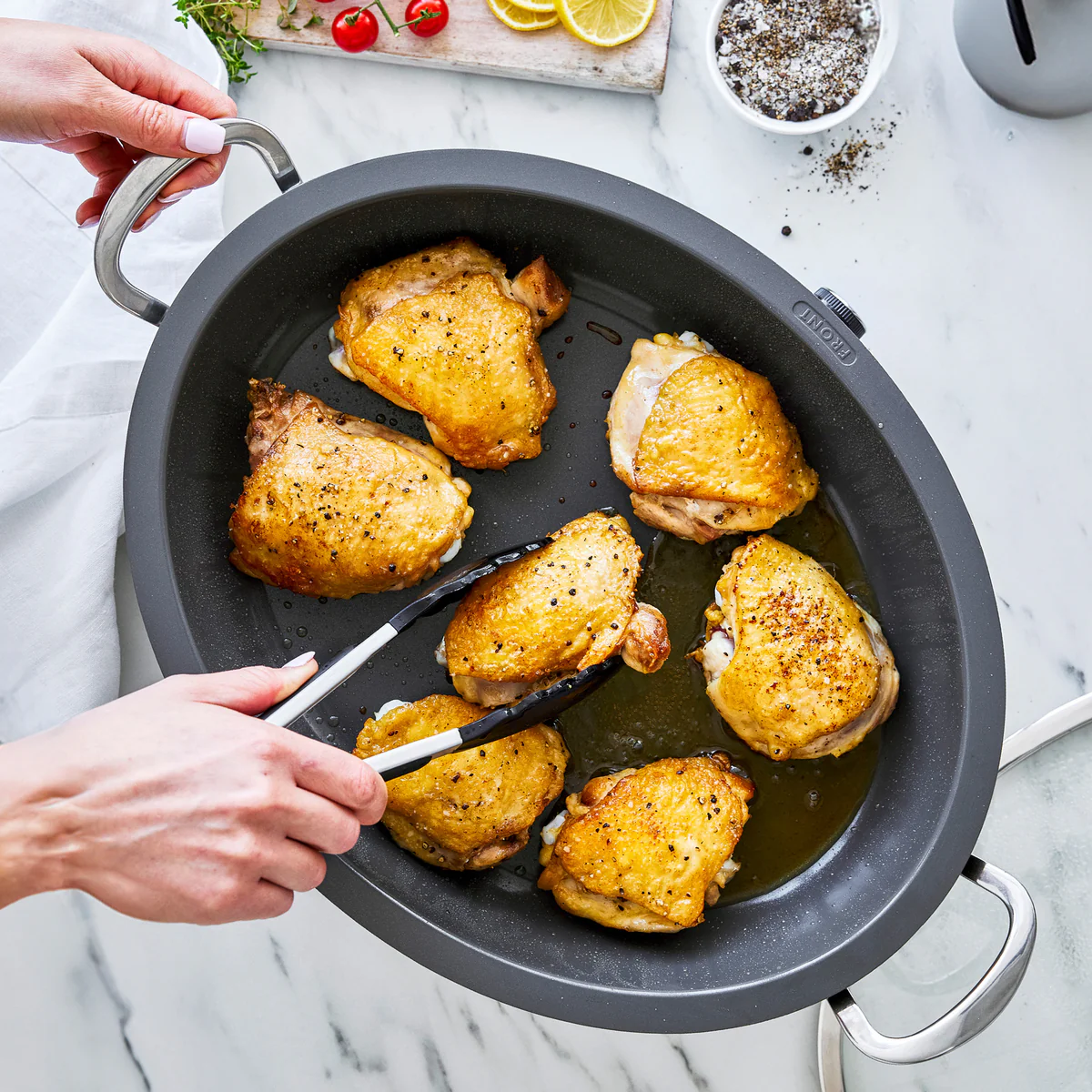 Elite 5.5-Quart Oval Electric Skillet | Premiere Stainless Steel - Image 6