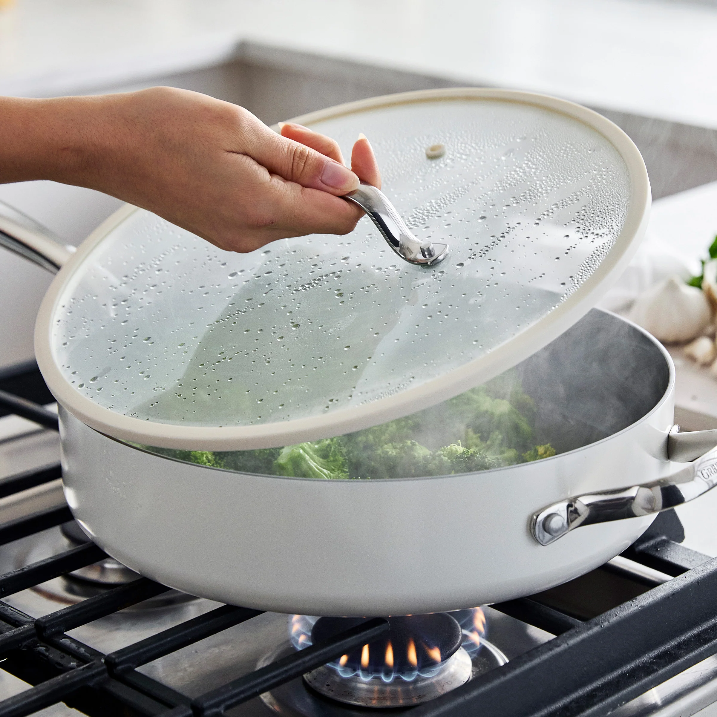 Eras Ceramic Nonstick 11-Piece Cookware Set | Cloud Cream - Image 7