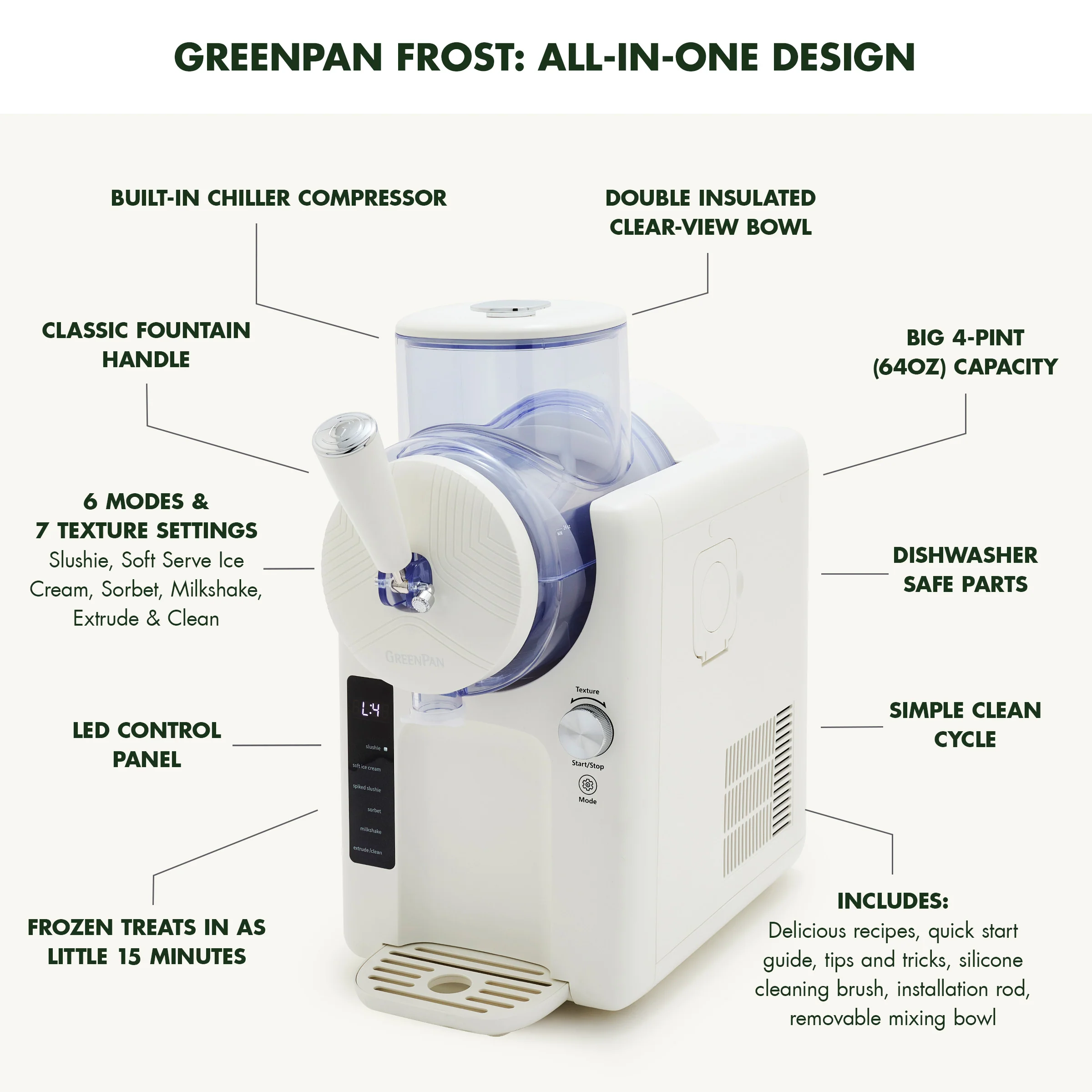 Frost Classic 15-in-1 Ice Cream & Frozen Drink Maker | Cream - Image 4