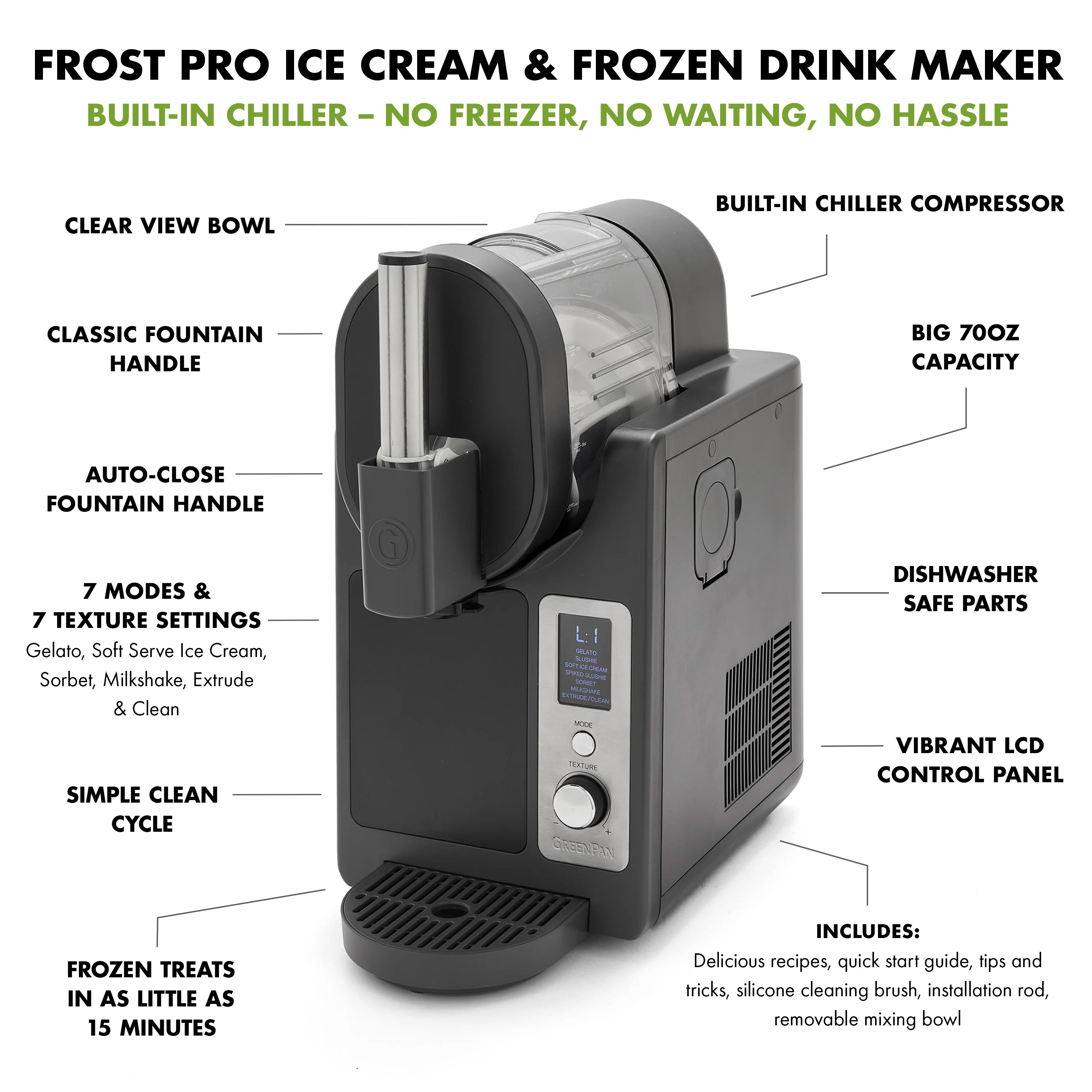 Frost Pro 16-in-1 Ice Cream, Gelato & Frozen Drink Maker | Licorice - Image 4