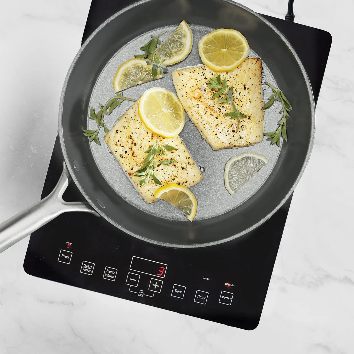 GP5 Colors Ceramic Nonstick 11-Piece Cookware Set with Mirror Handles | Cloud Cream - Image 5