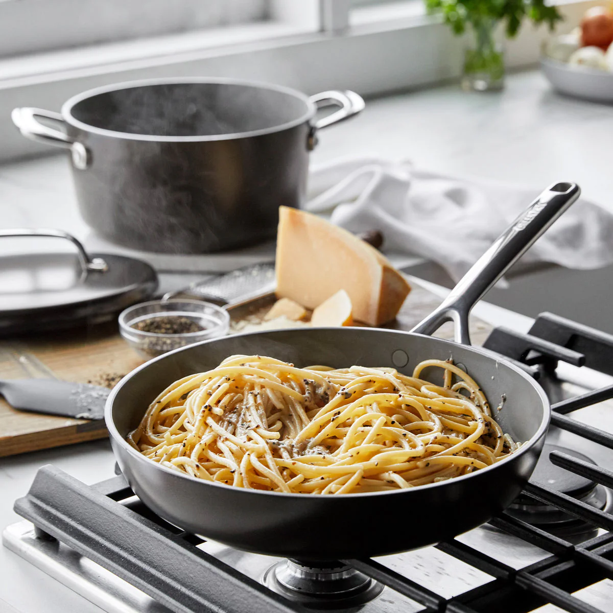 GP5 Colors Ceramic Nonstick 11-Piece Cookware Set with Mirror Handles | Cocoa - Image 6